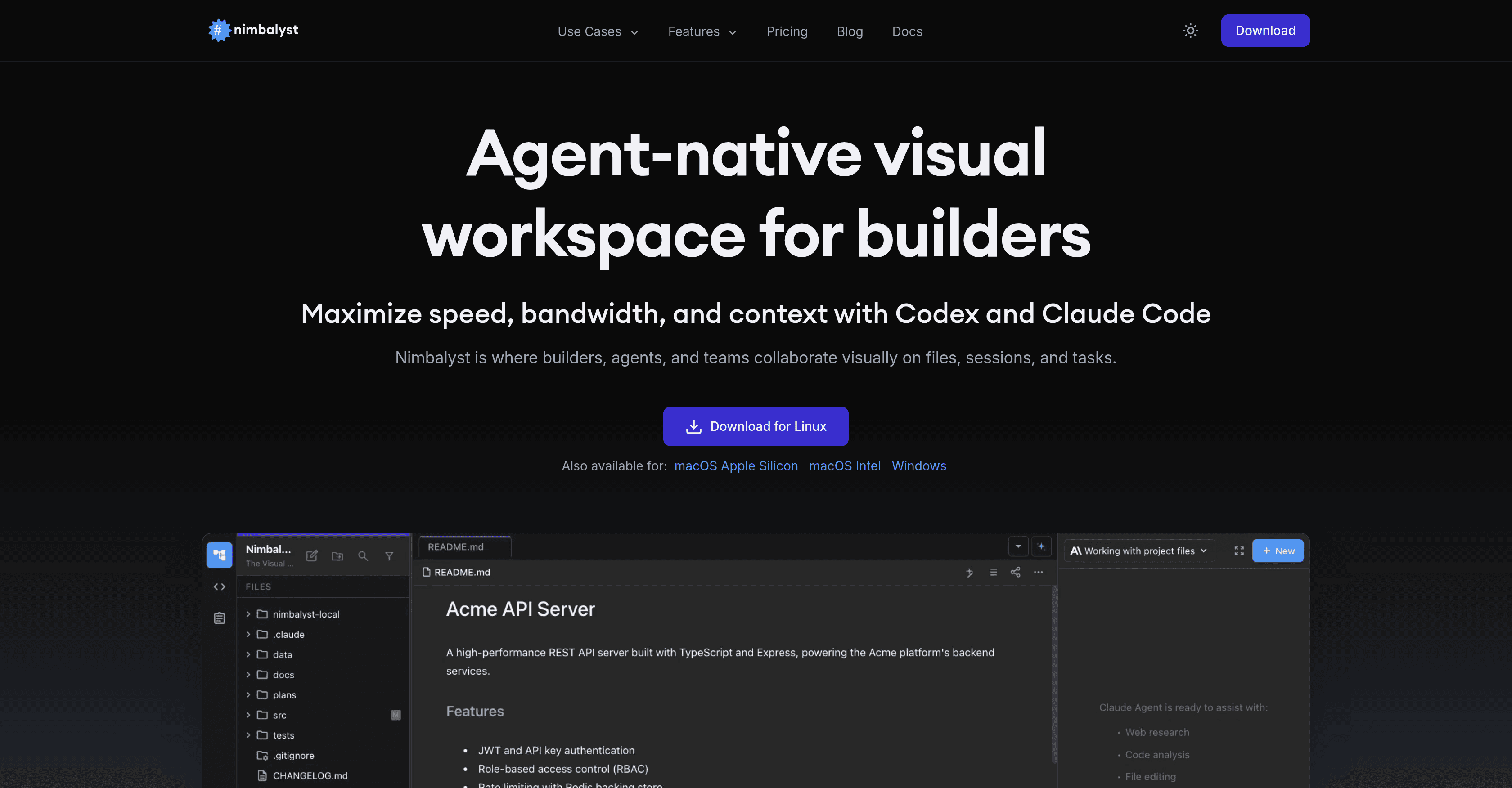 Nimbalyst screenshot