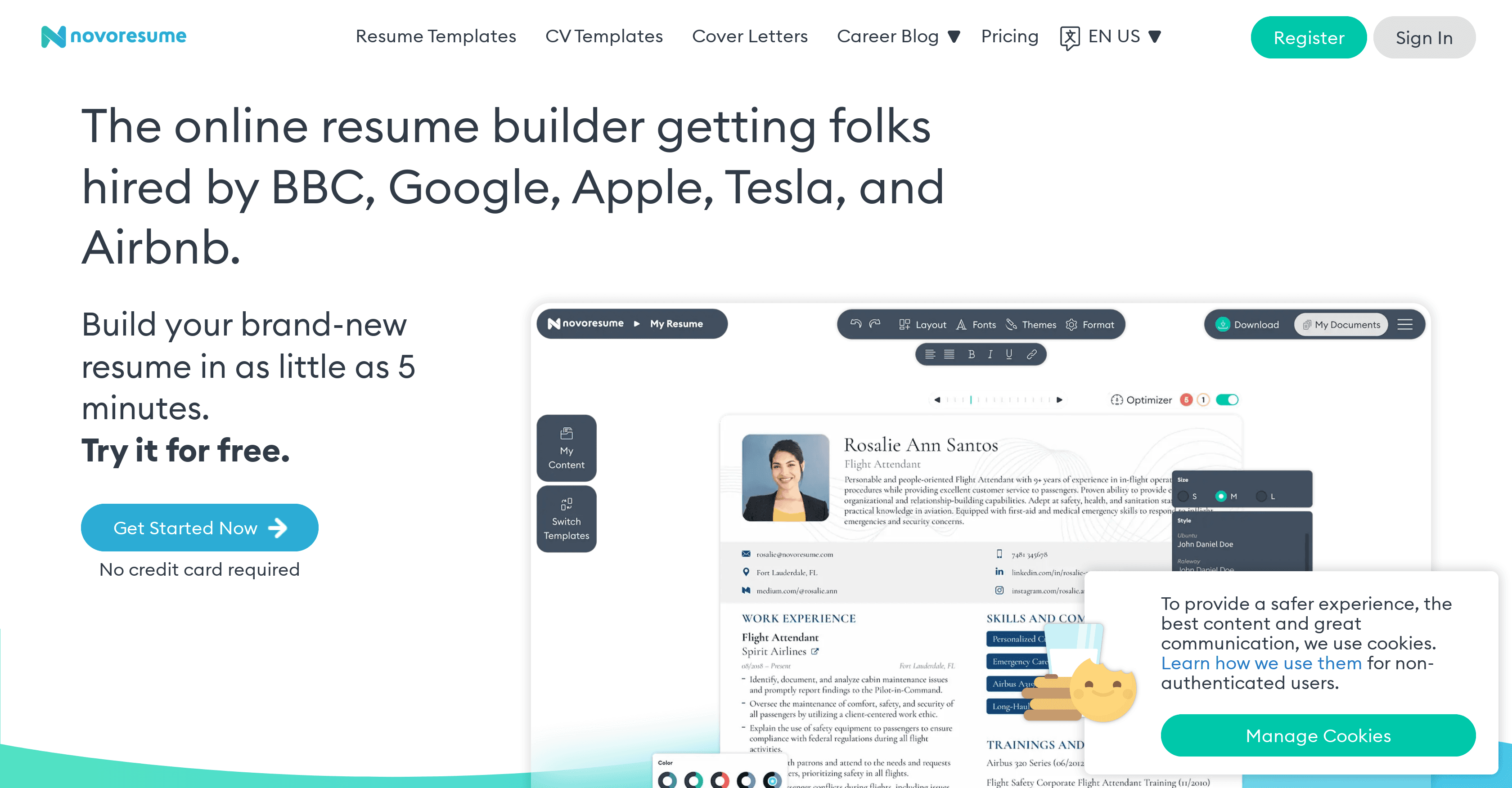 Novoresume screenshot