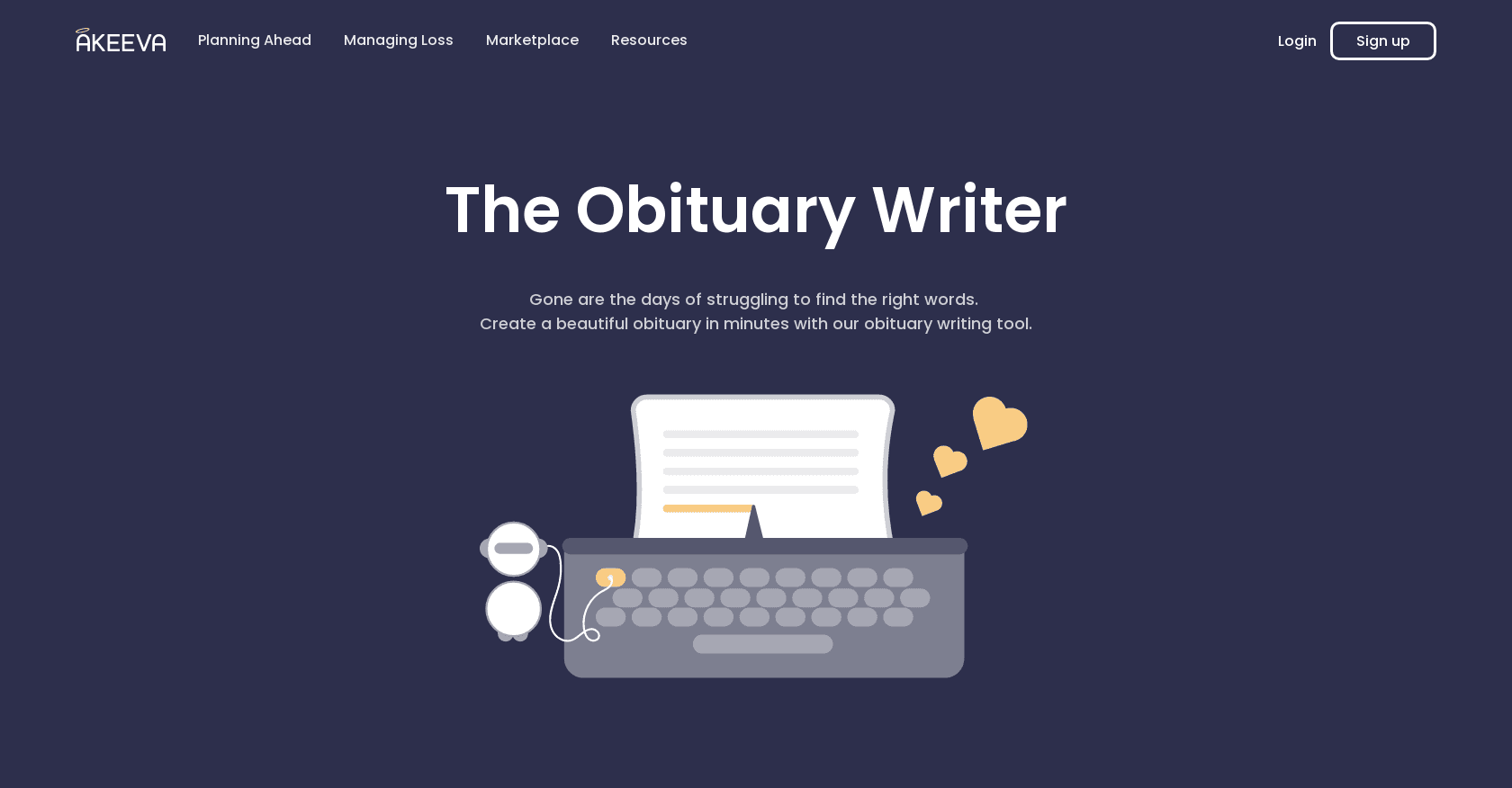 Obituary Writer screenshot