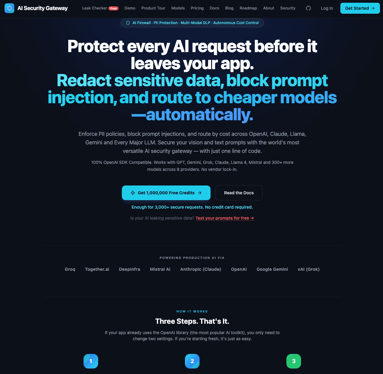 AI Security Gateway screenshot
