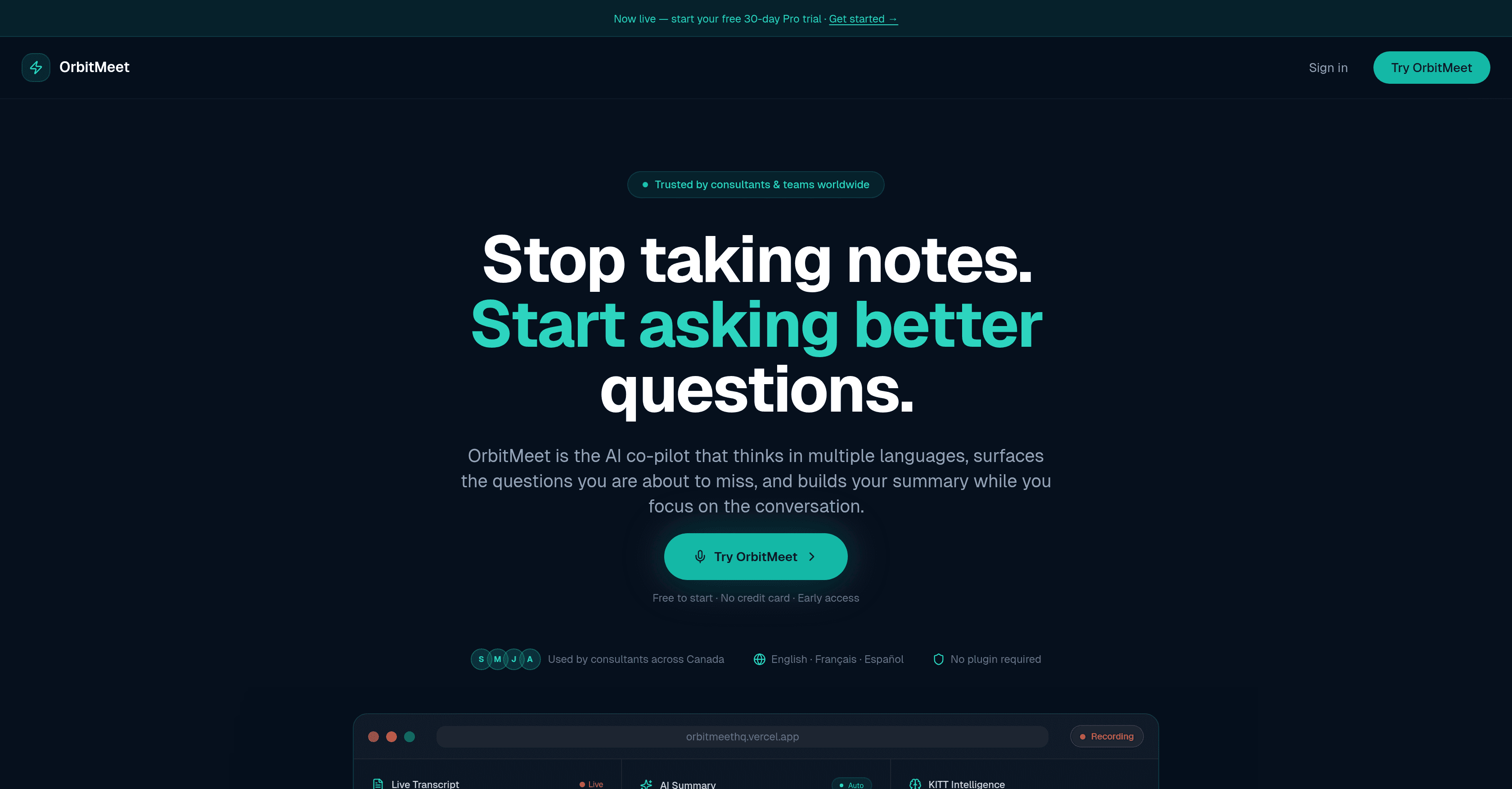 OrbitMeet screenshot