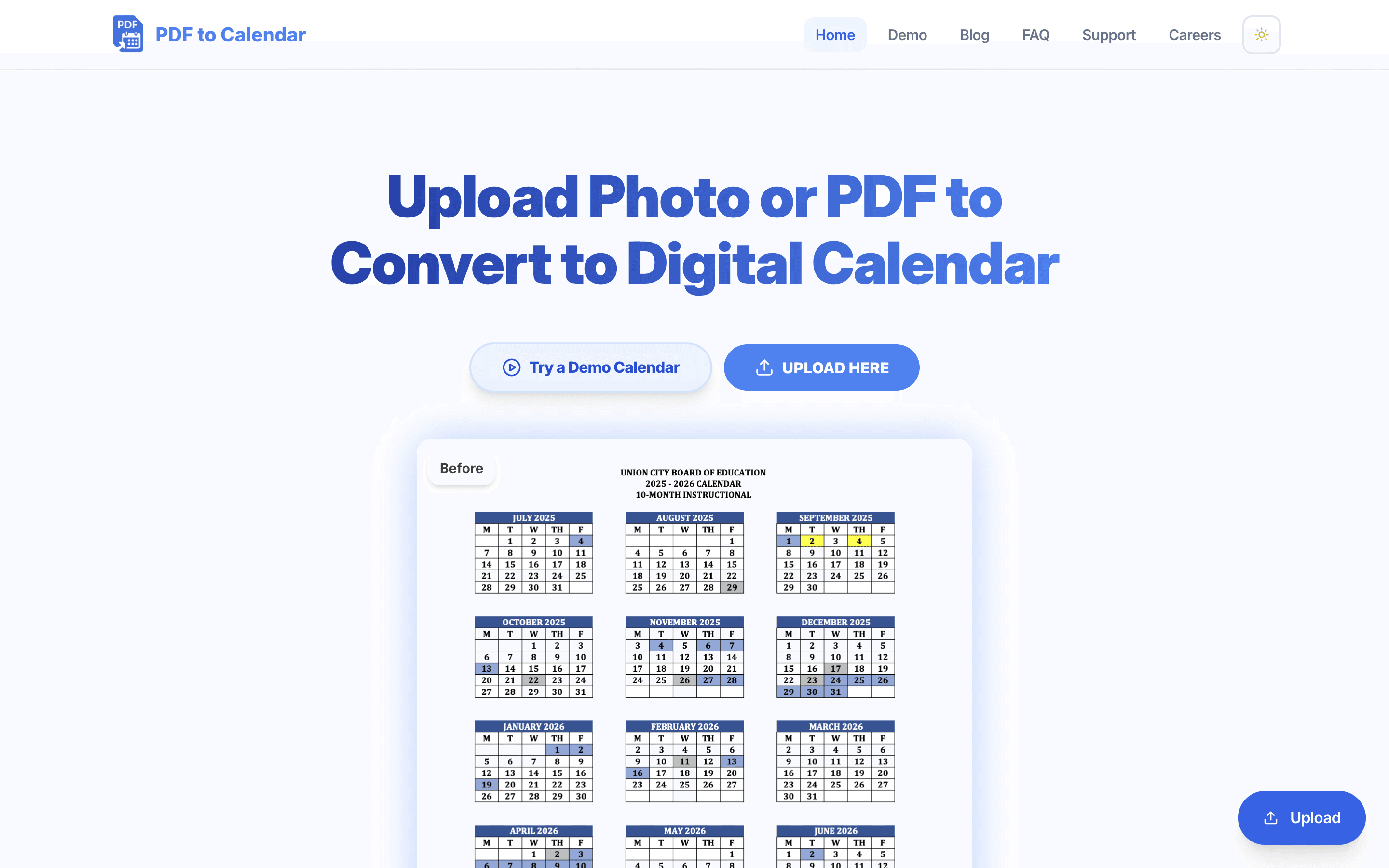 PDF to Calendar screenshot