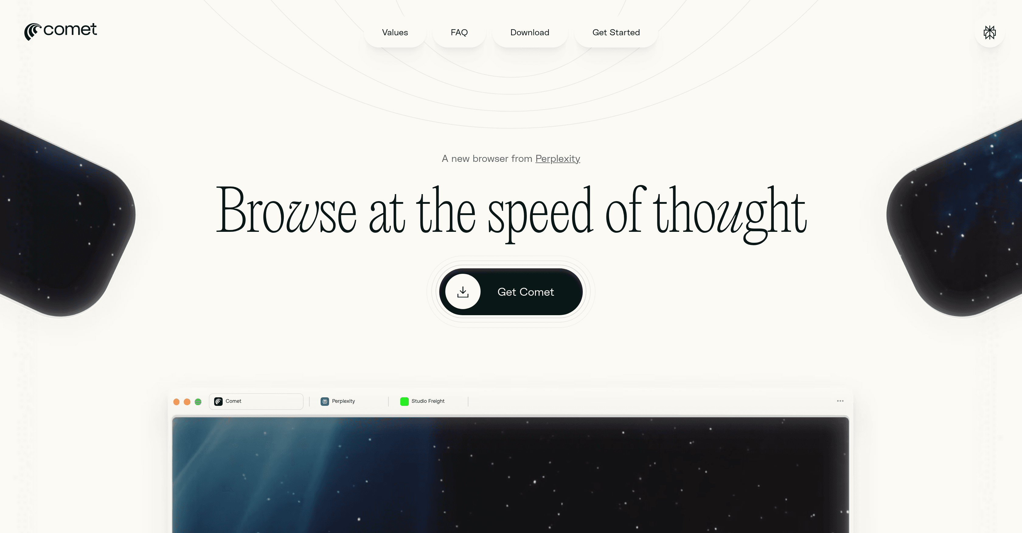 Perplexity Comet screenshot