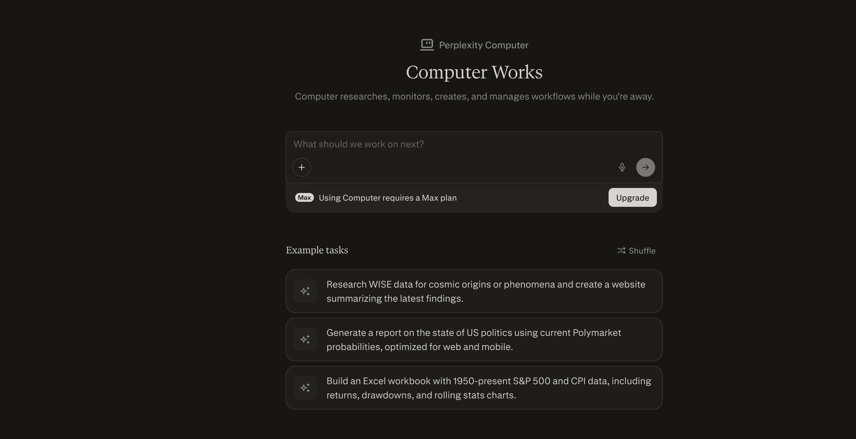 Perplexity Computer screenshot