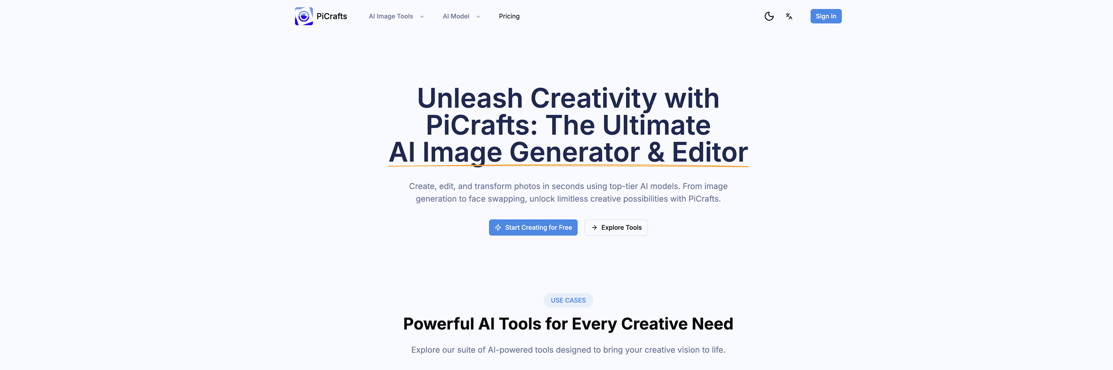 PiCrafts AI Image Editor screenshot