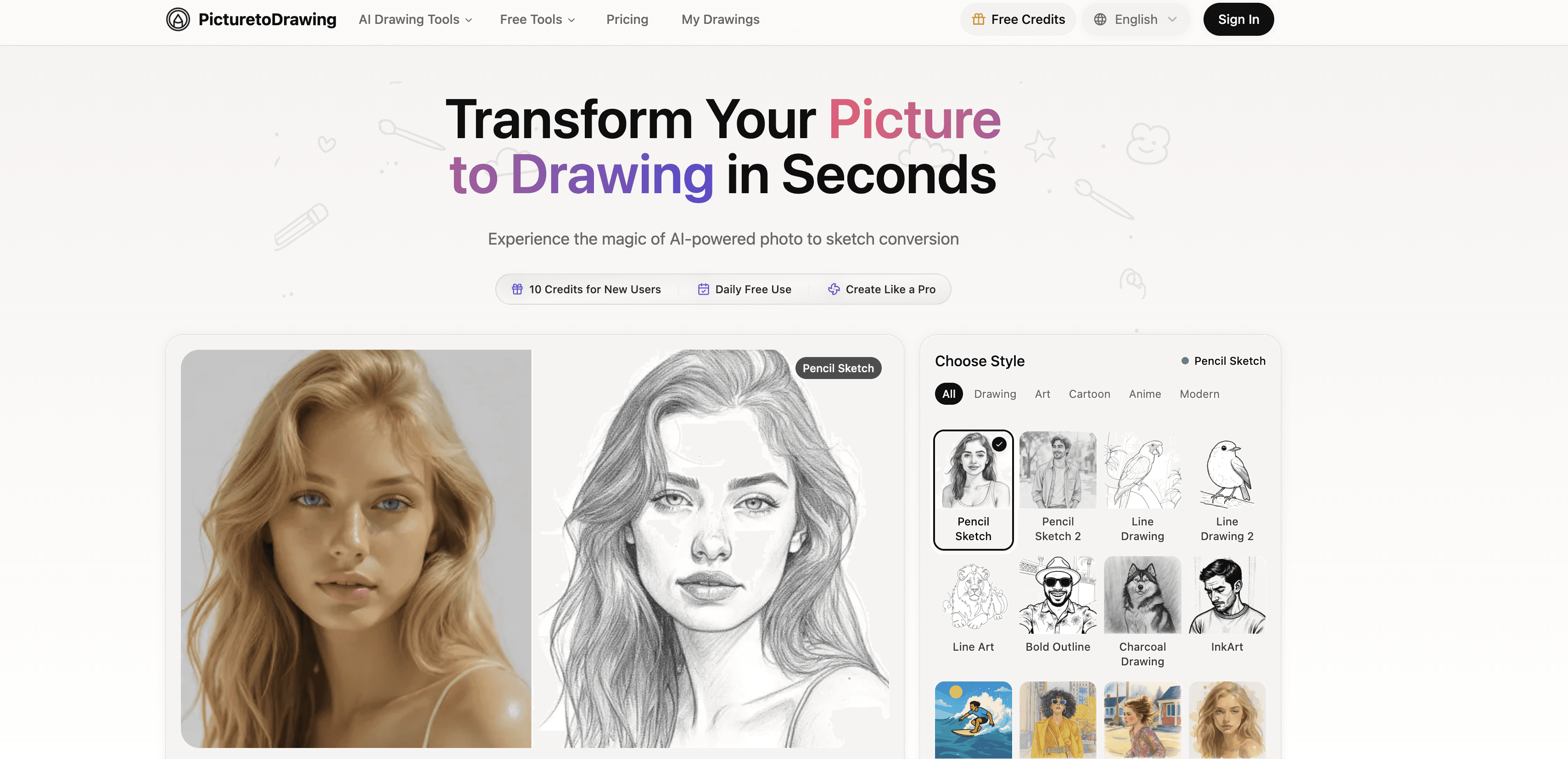 Picture to Drawing AI screenshot