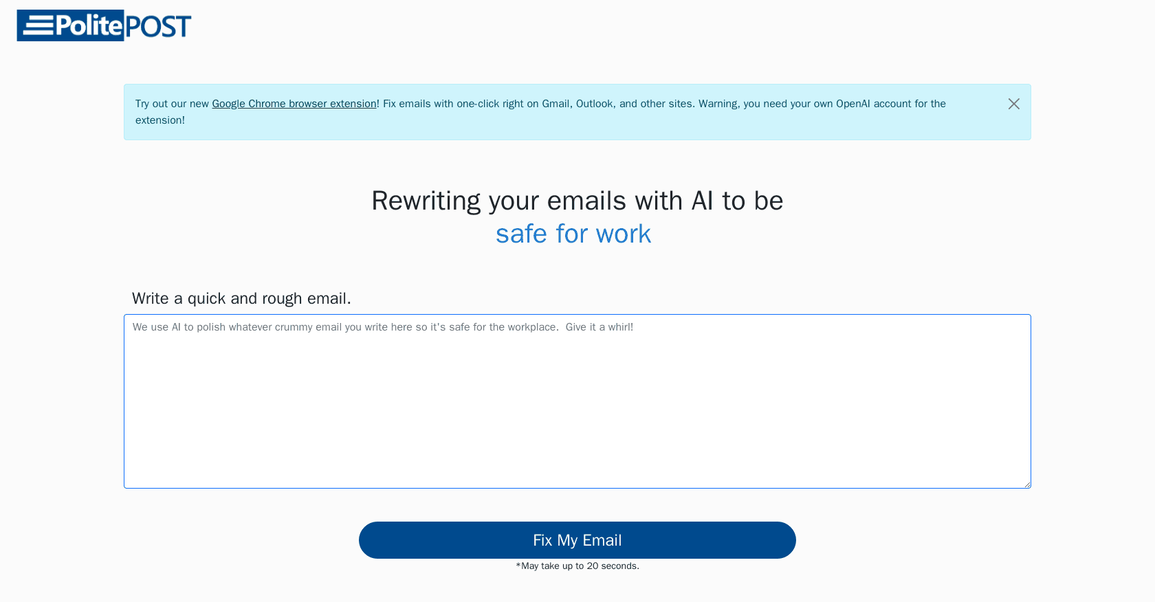 Politepost screenshot