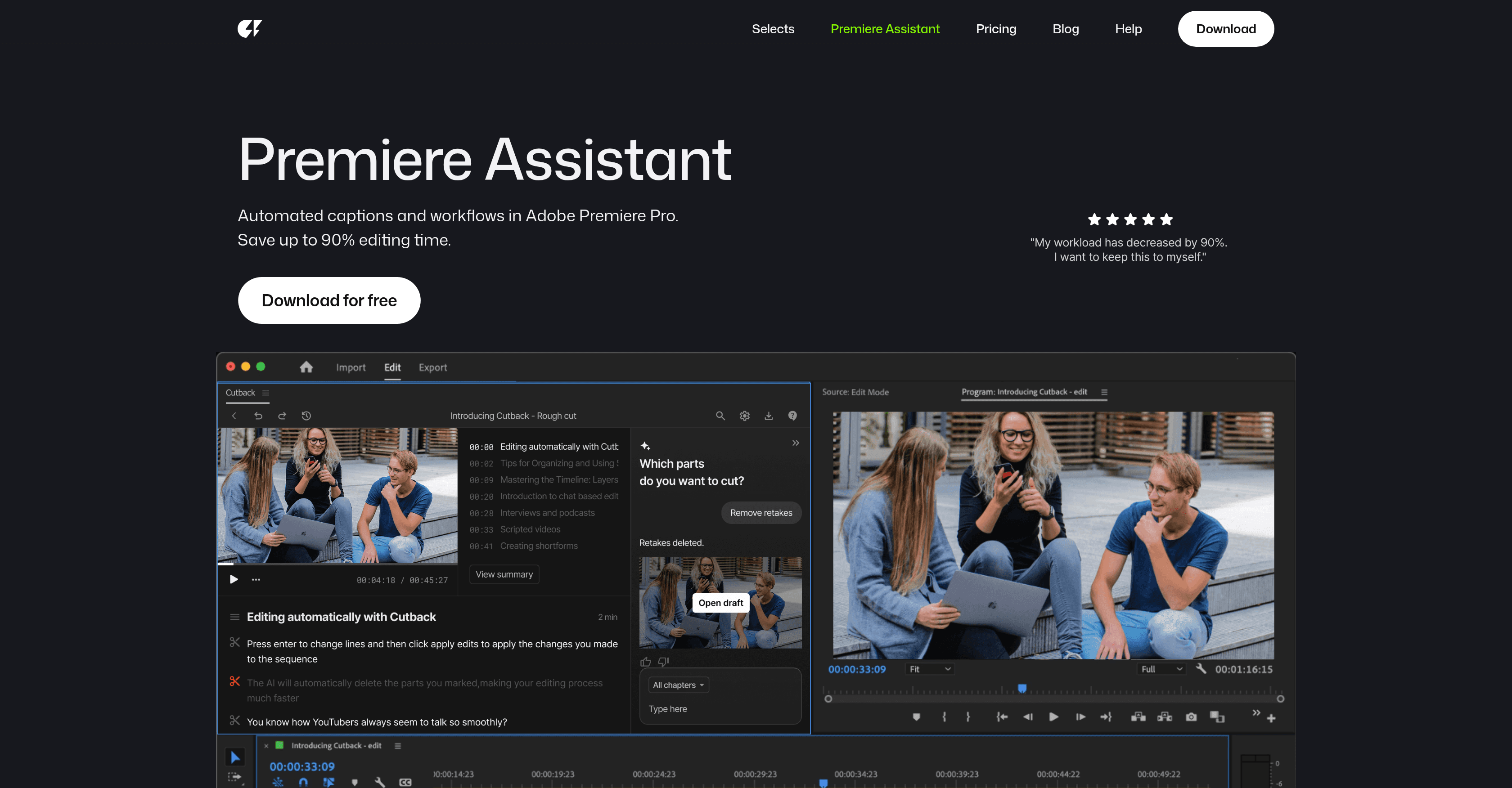 Premiere Assistant by Cutback screenshot