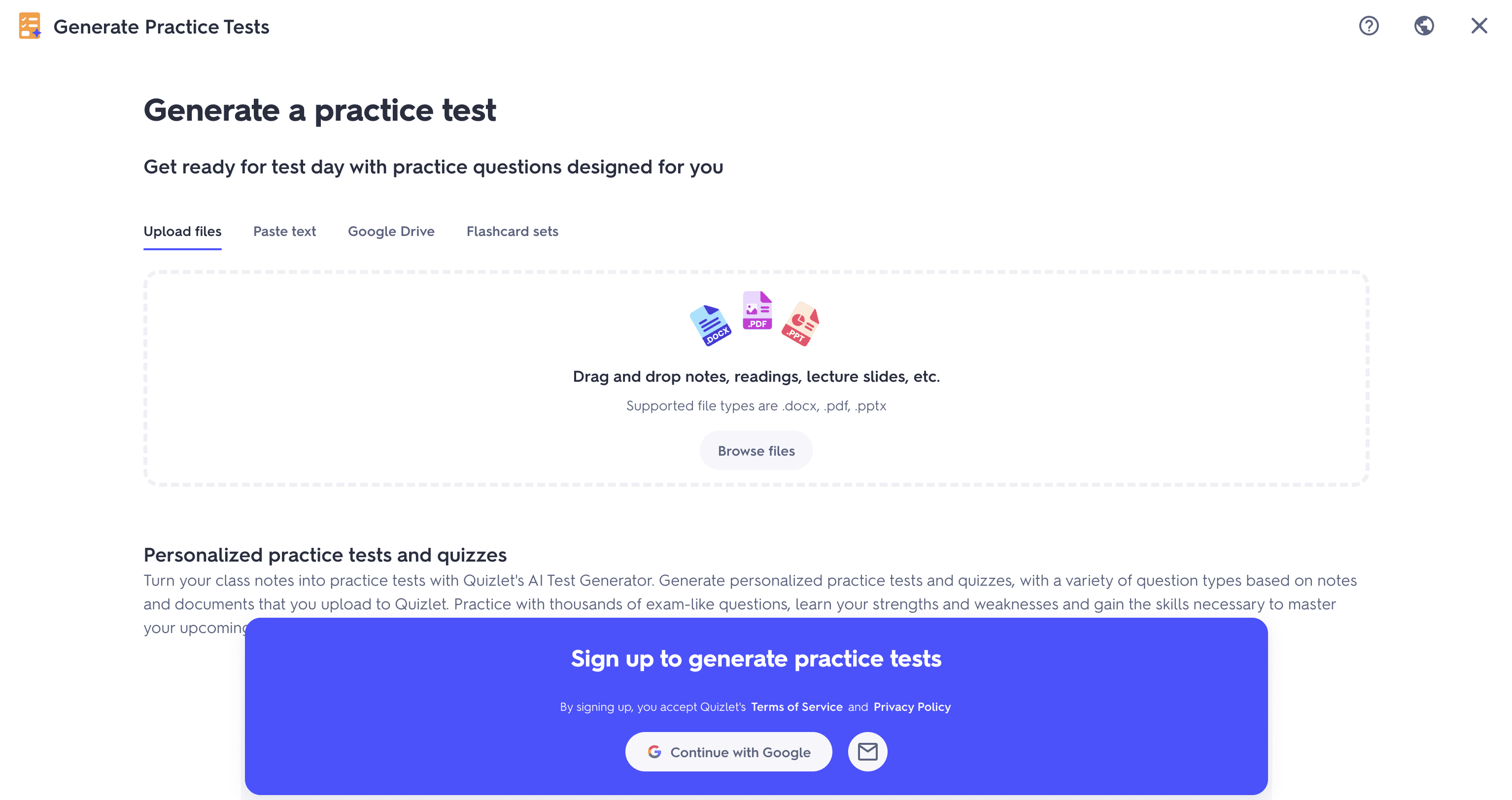 Quizlet  AI Test Maker screenshot