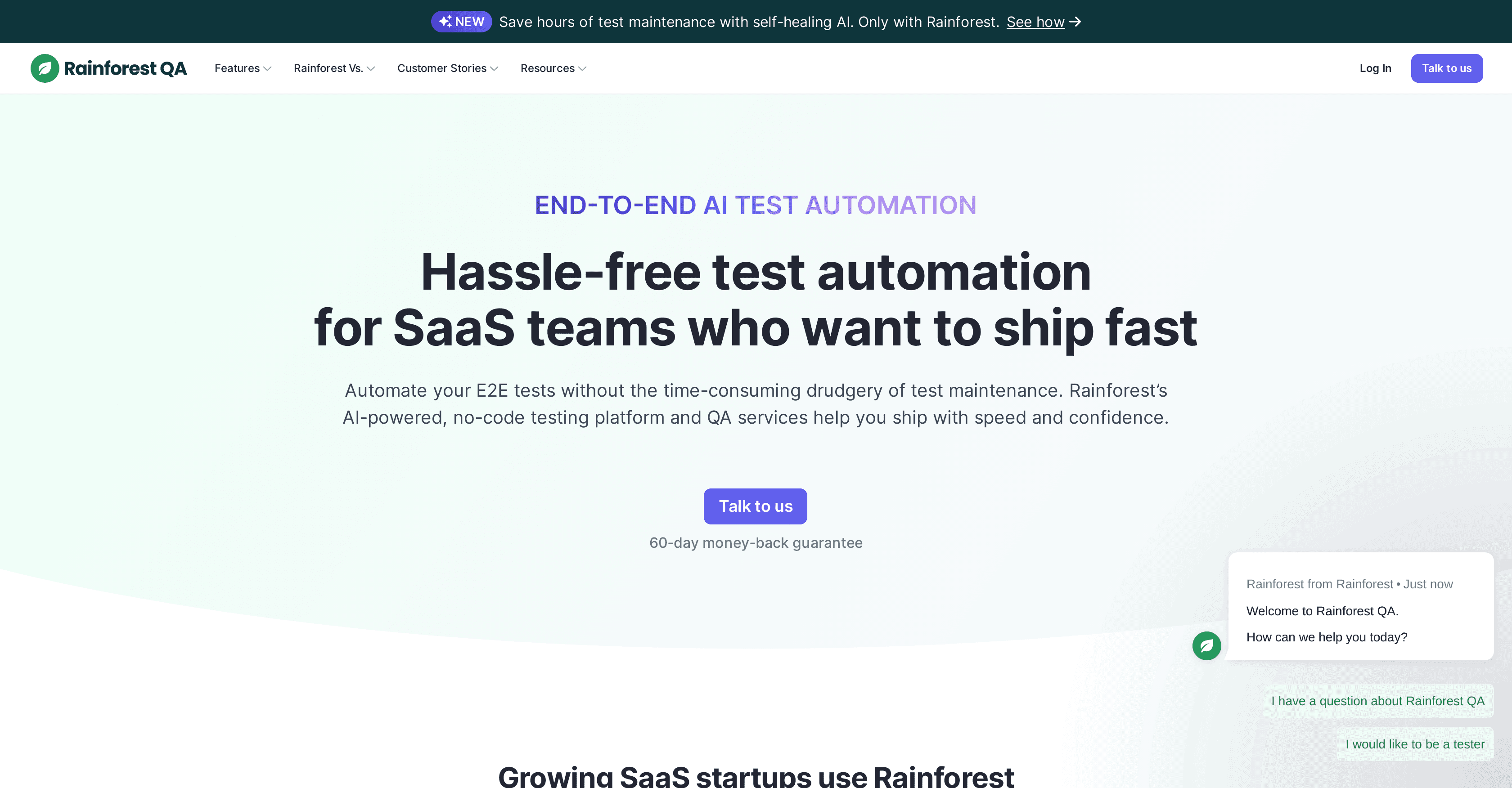 Rainforest QA screenshot