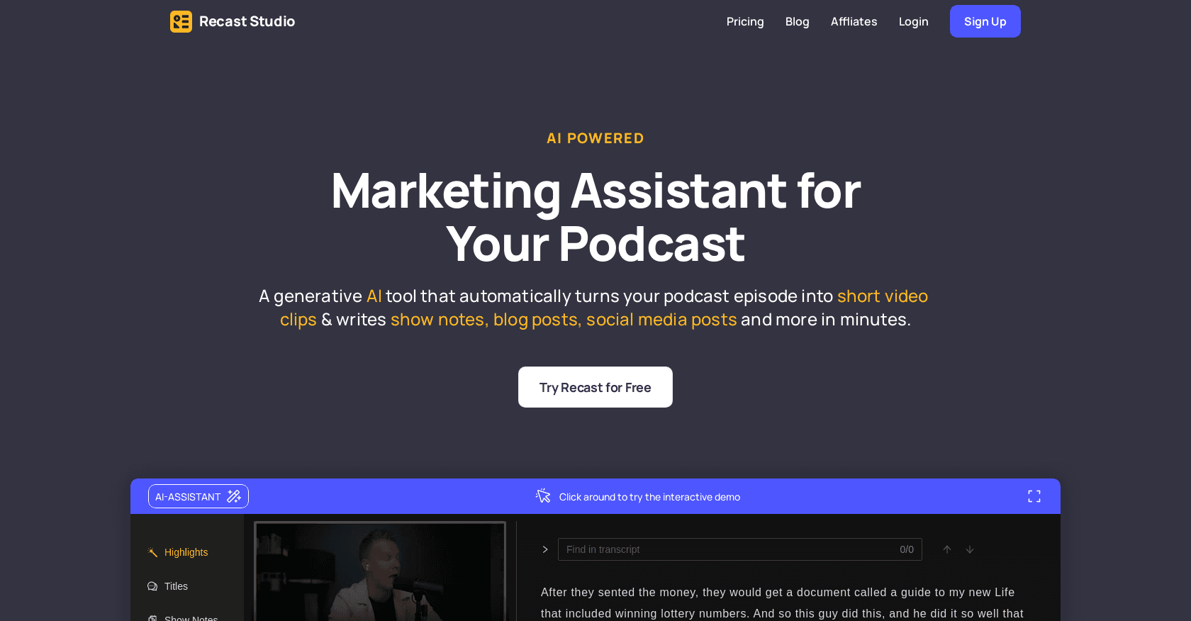 Recast Studio screenshot