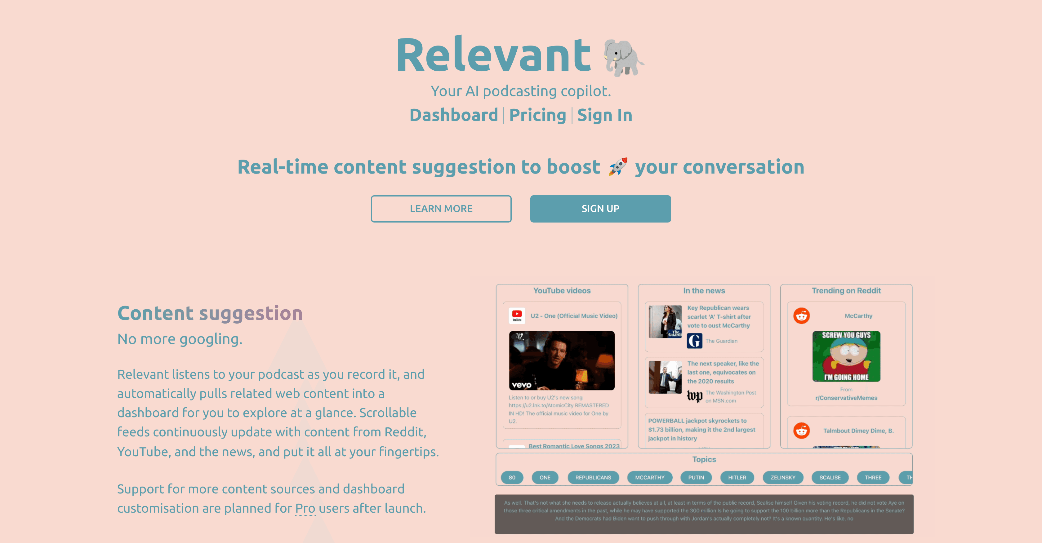 Relevant App screenshot