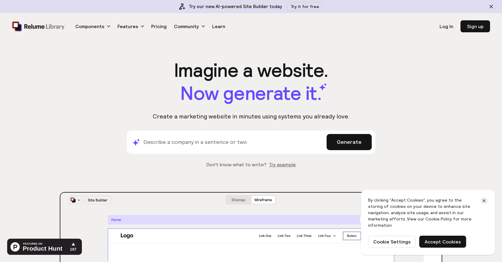 Relume Site Builder screenshot