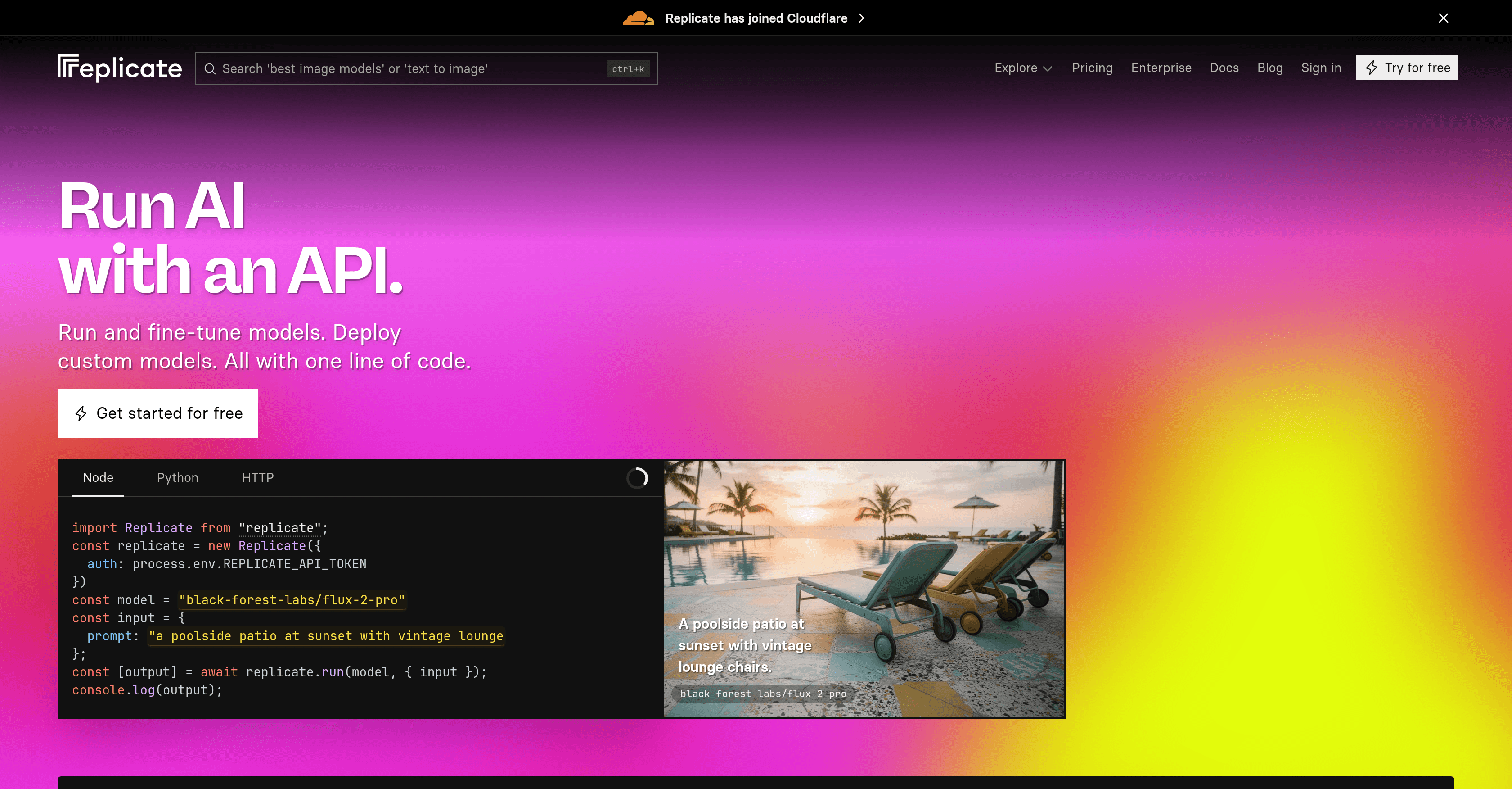 Replicate screenshot