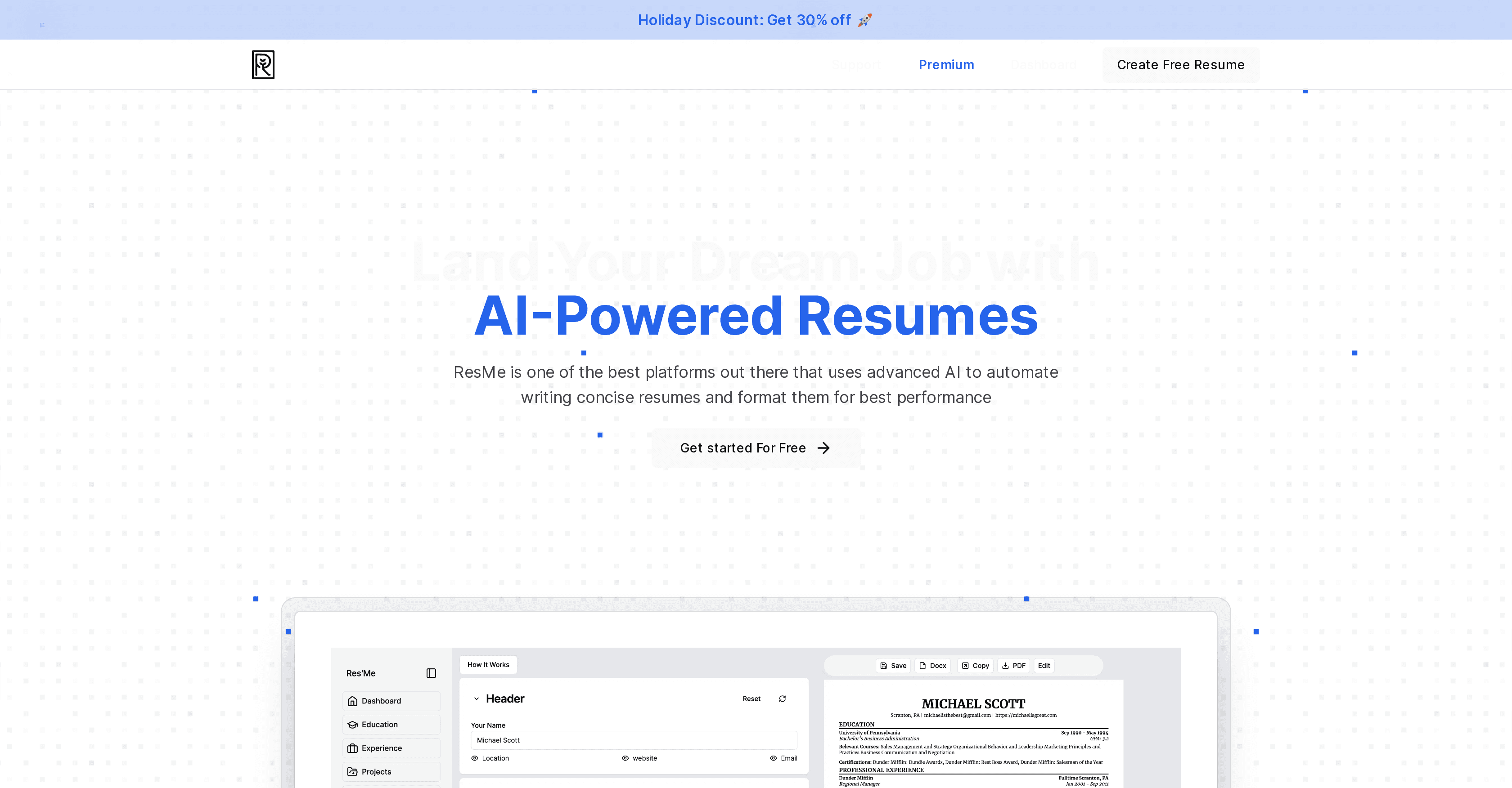 ResMe.xyz screenshot