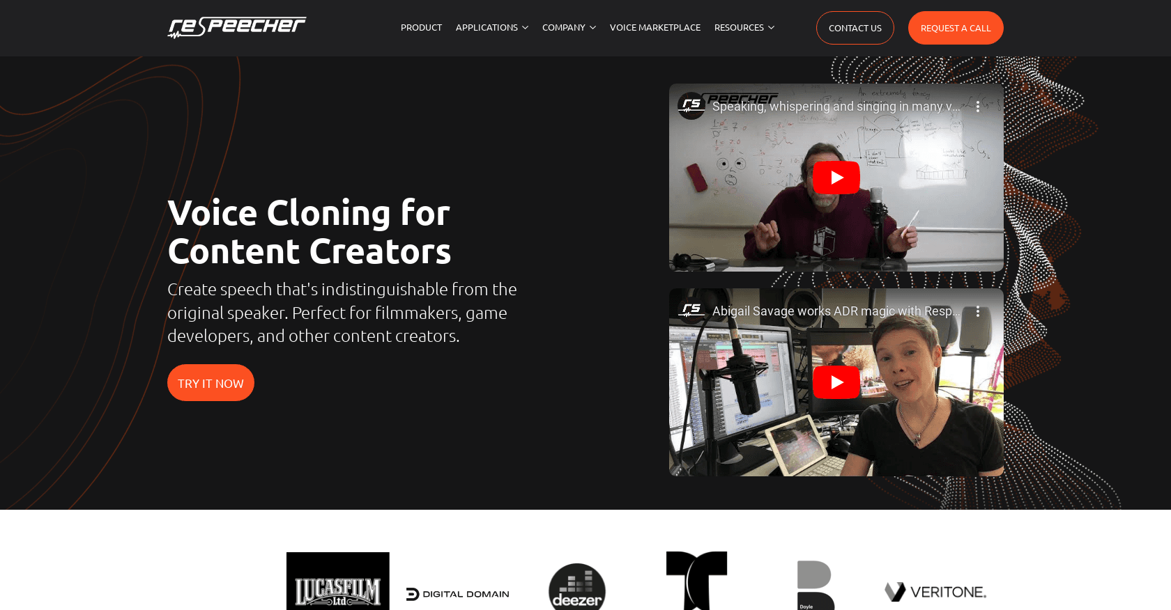 Respeecher screenshot