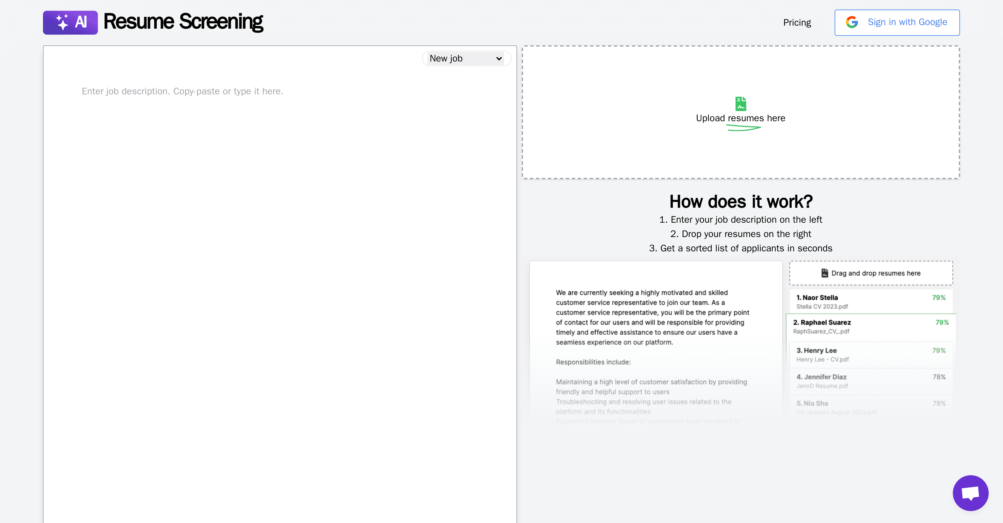 Resume Screening AI screenshot