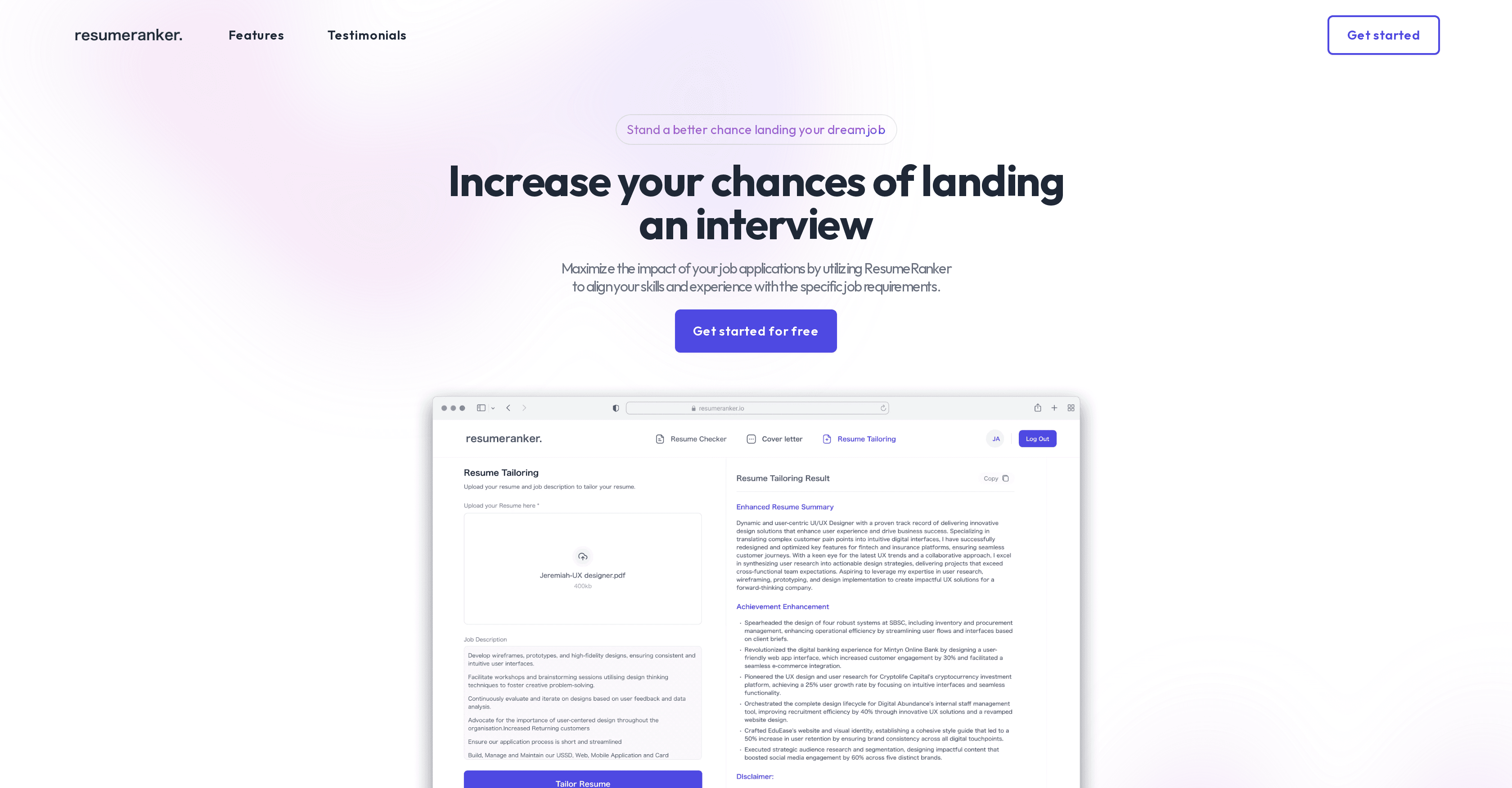 ResumeRanker screenshot