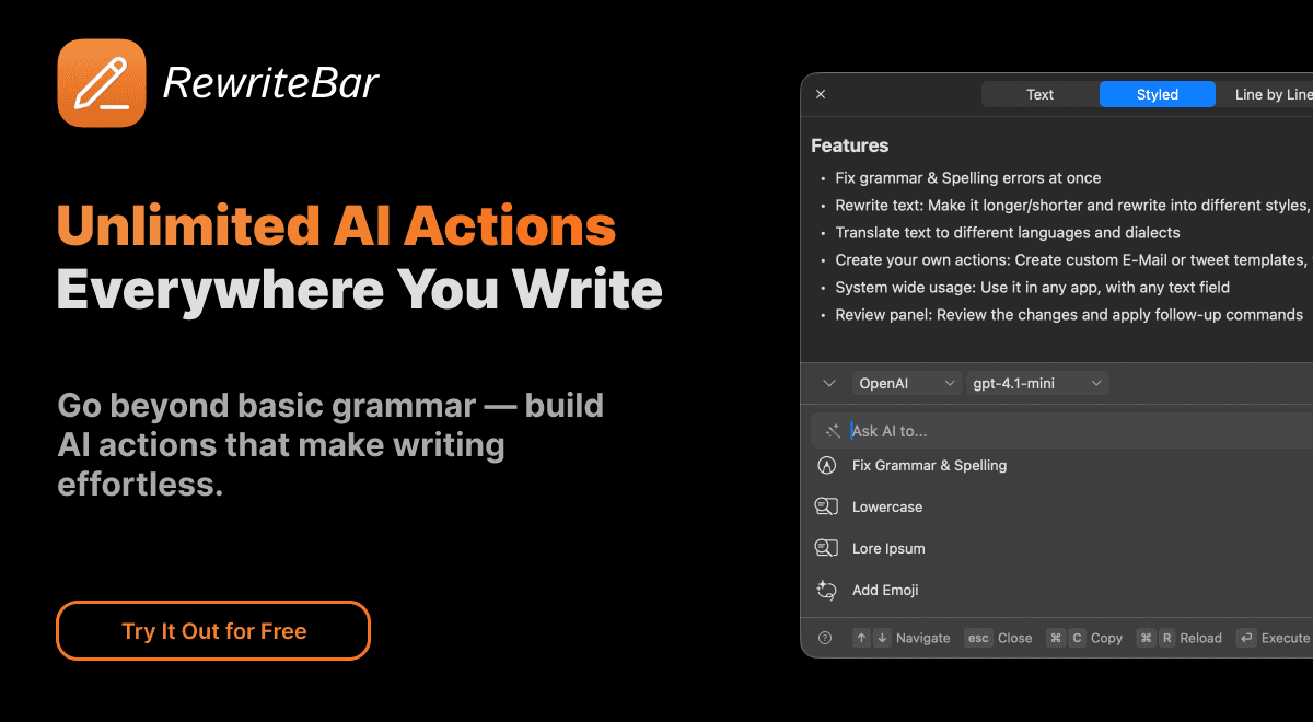 RewriteBar screenshot