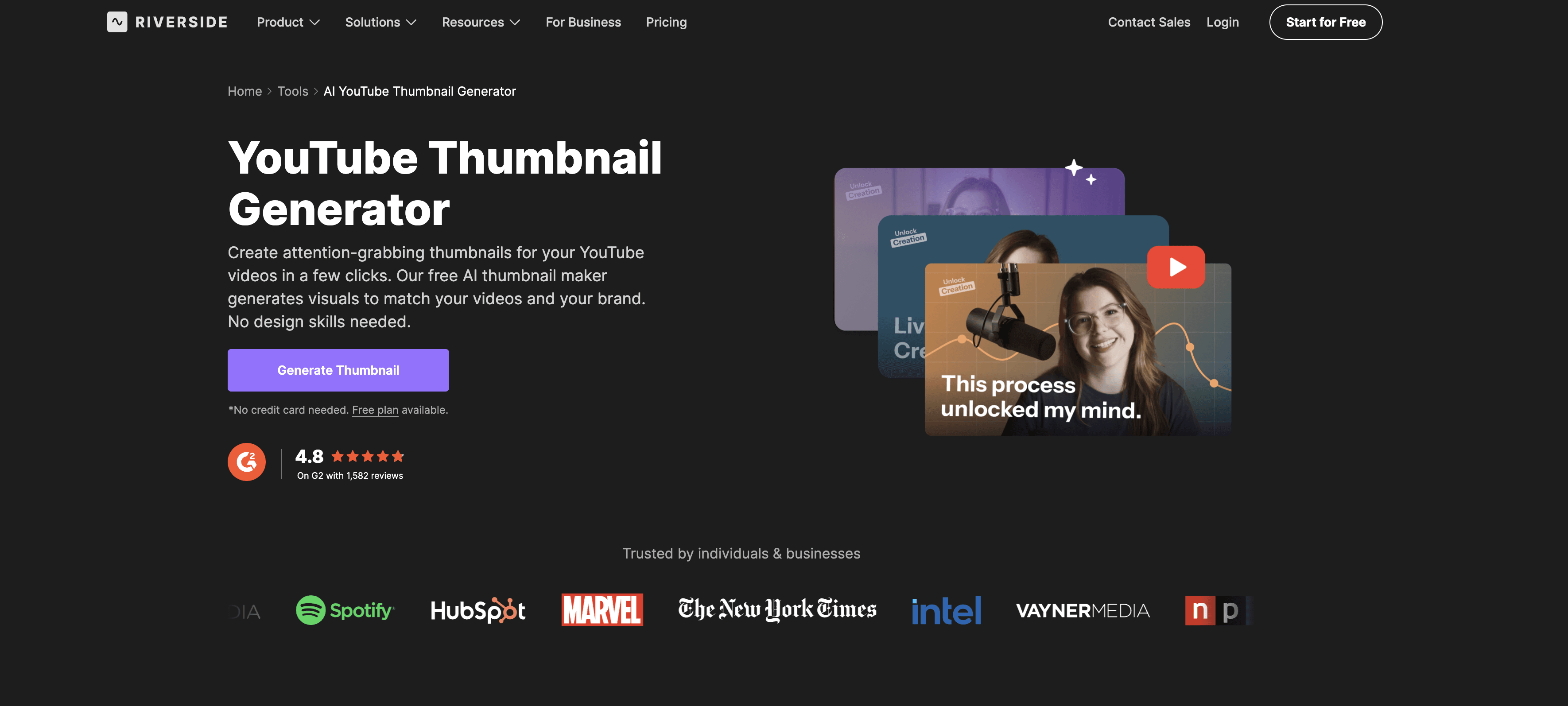 Riverside - YouTube Thumbnail Generator screenshot