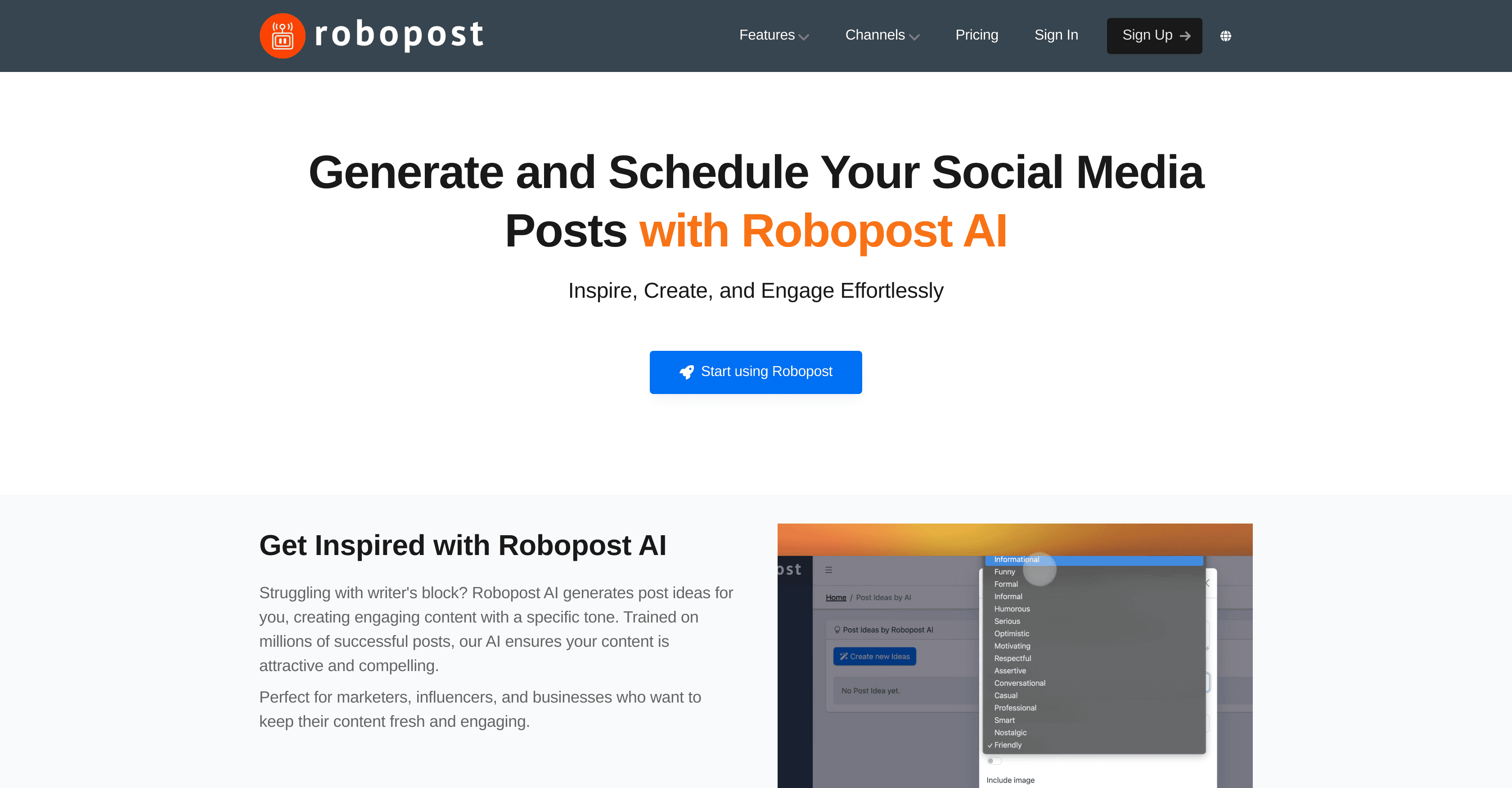 Robopost AI screenshot