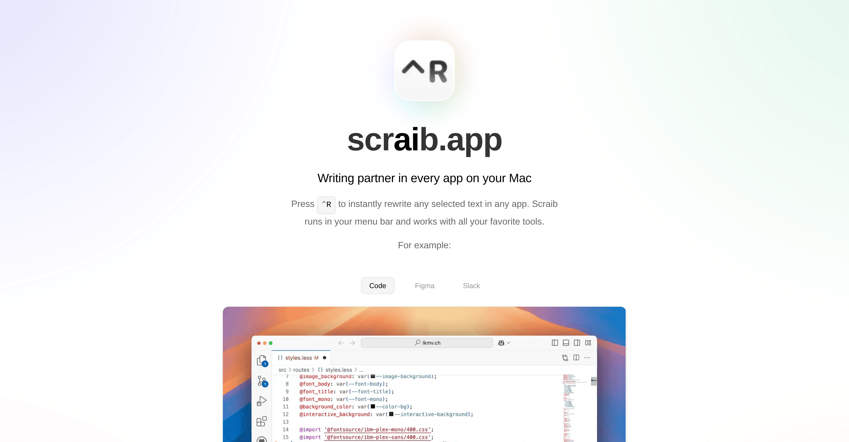 Scraib.app screenshot