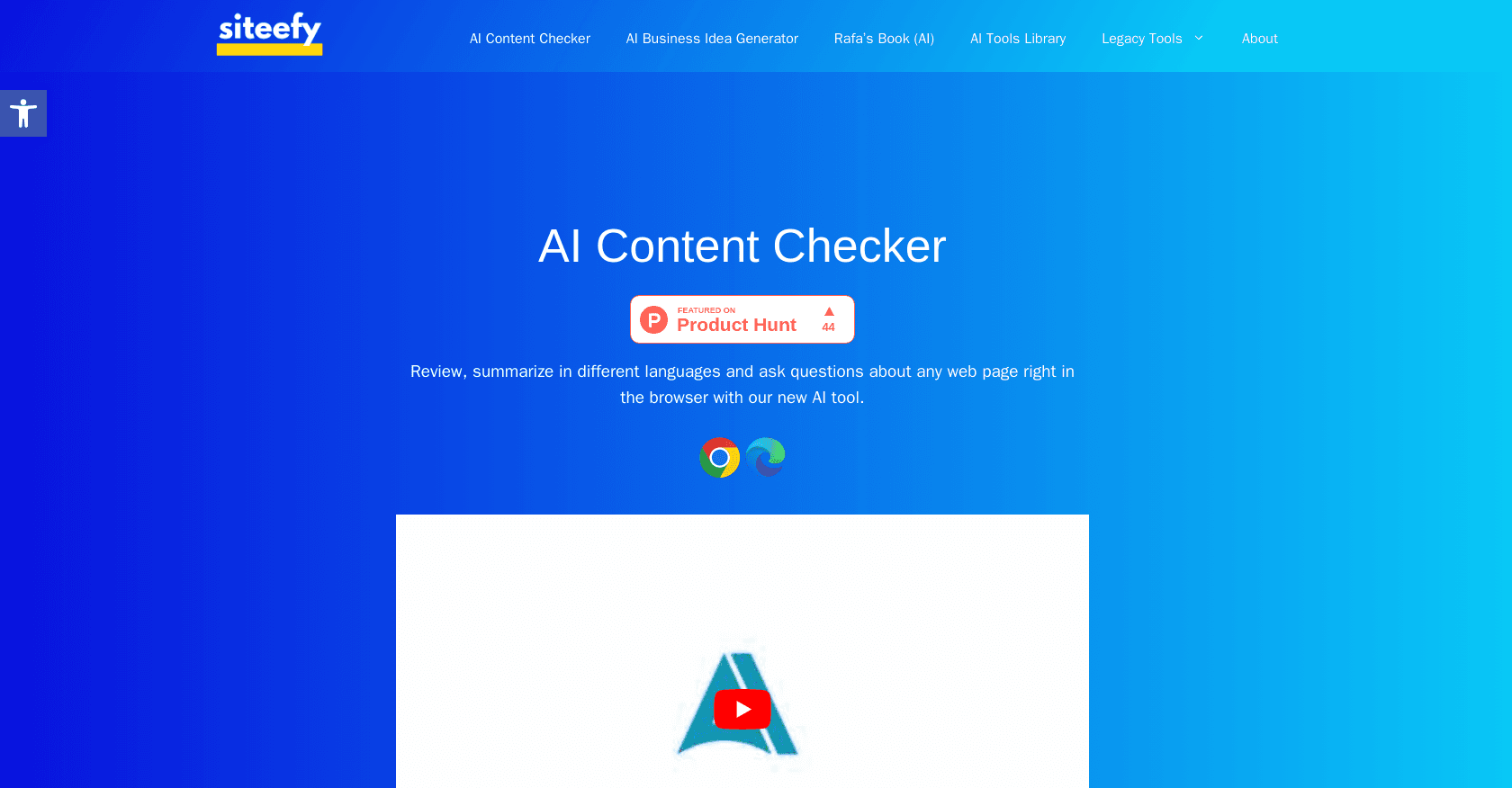 Siteefy content checker screenshot