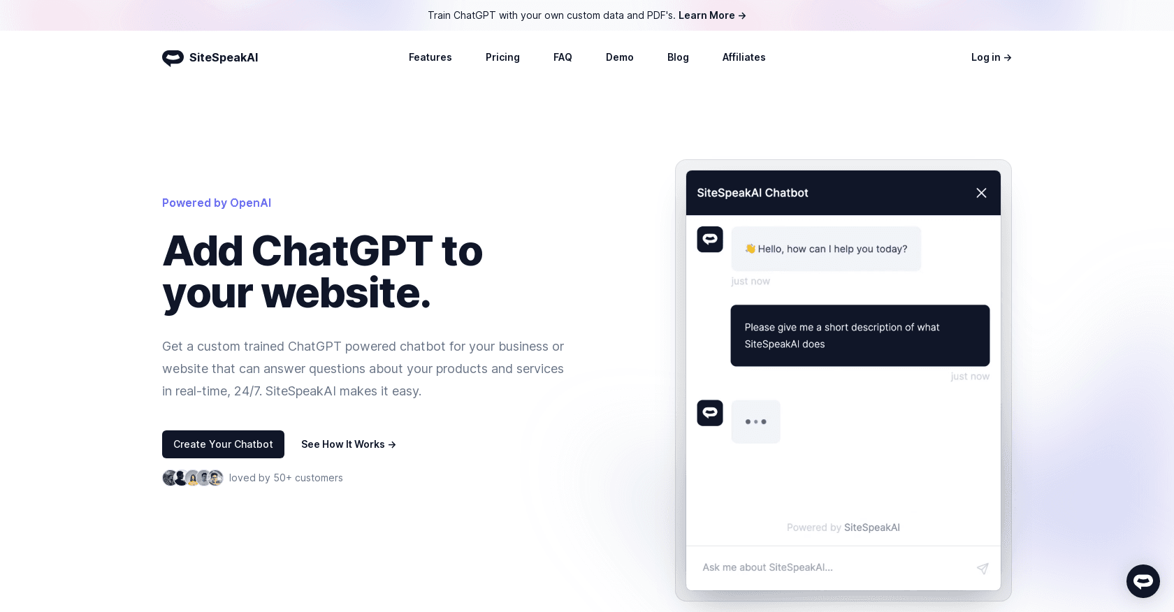 SiteSpeakAI screenshot
