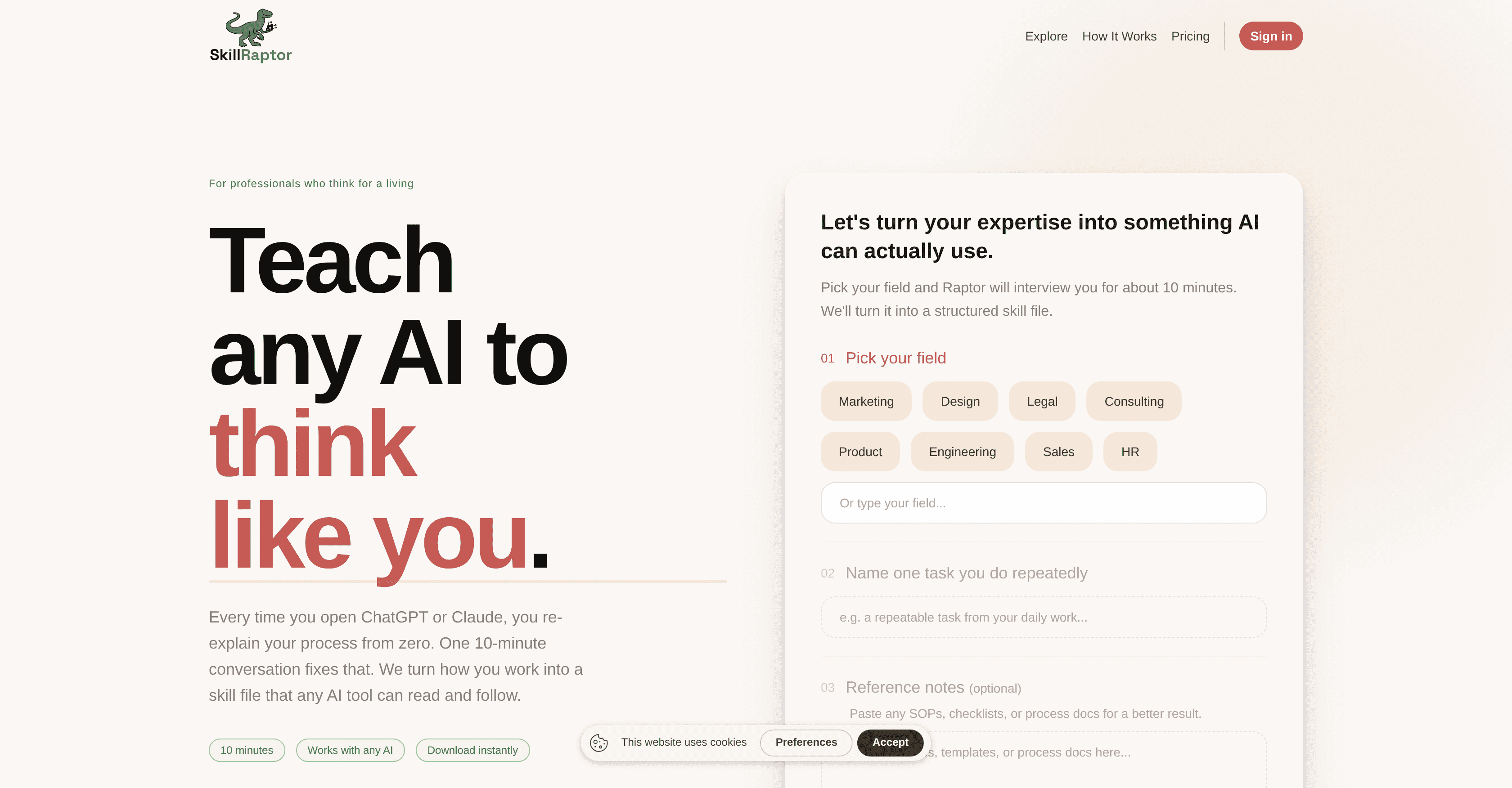 SkillRaptor screenshot
