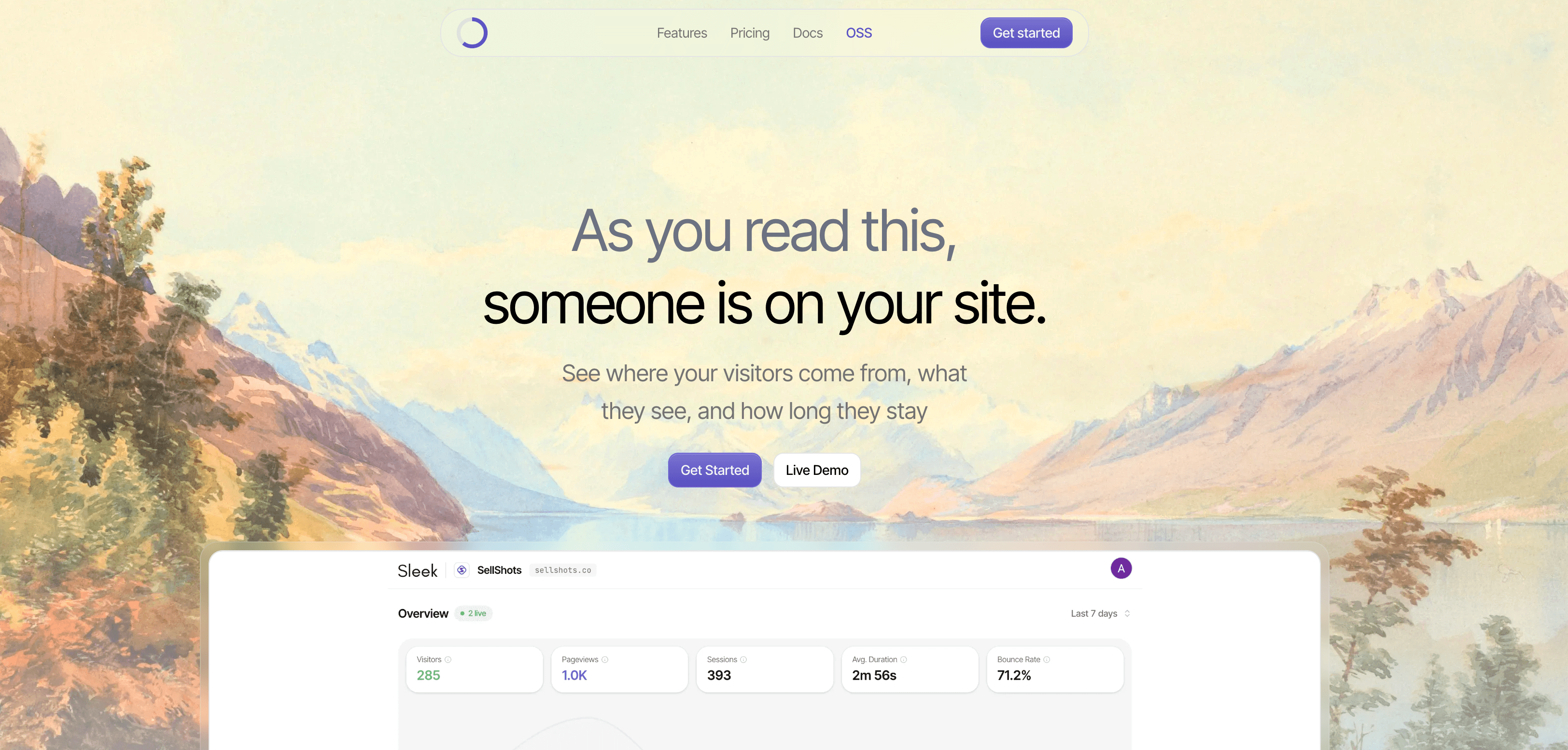 Sleek Analytics screenshot