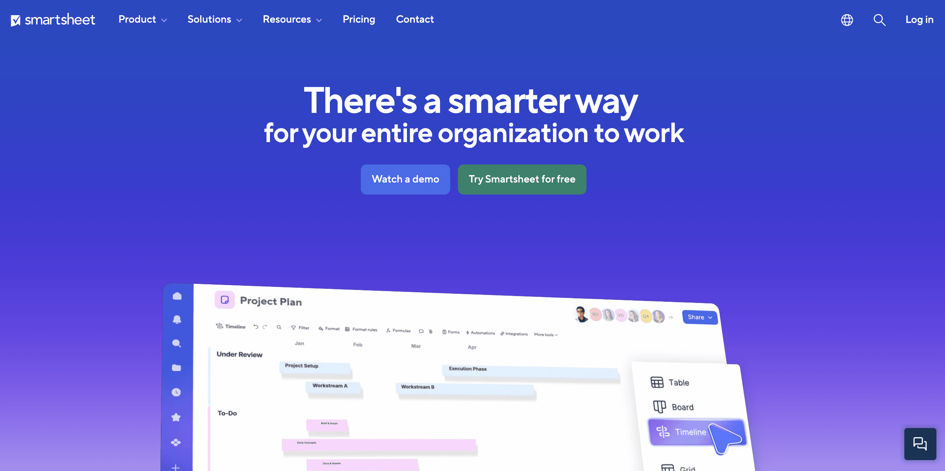 Smartsheet screenshot