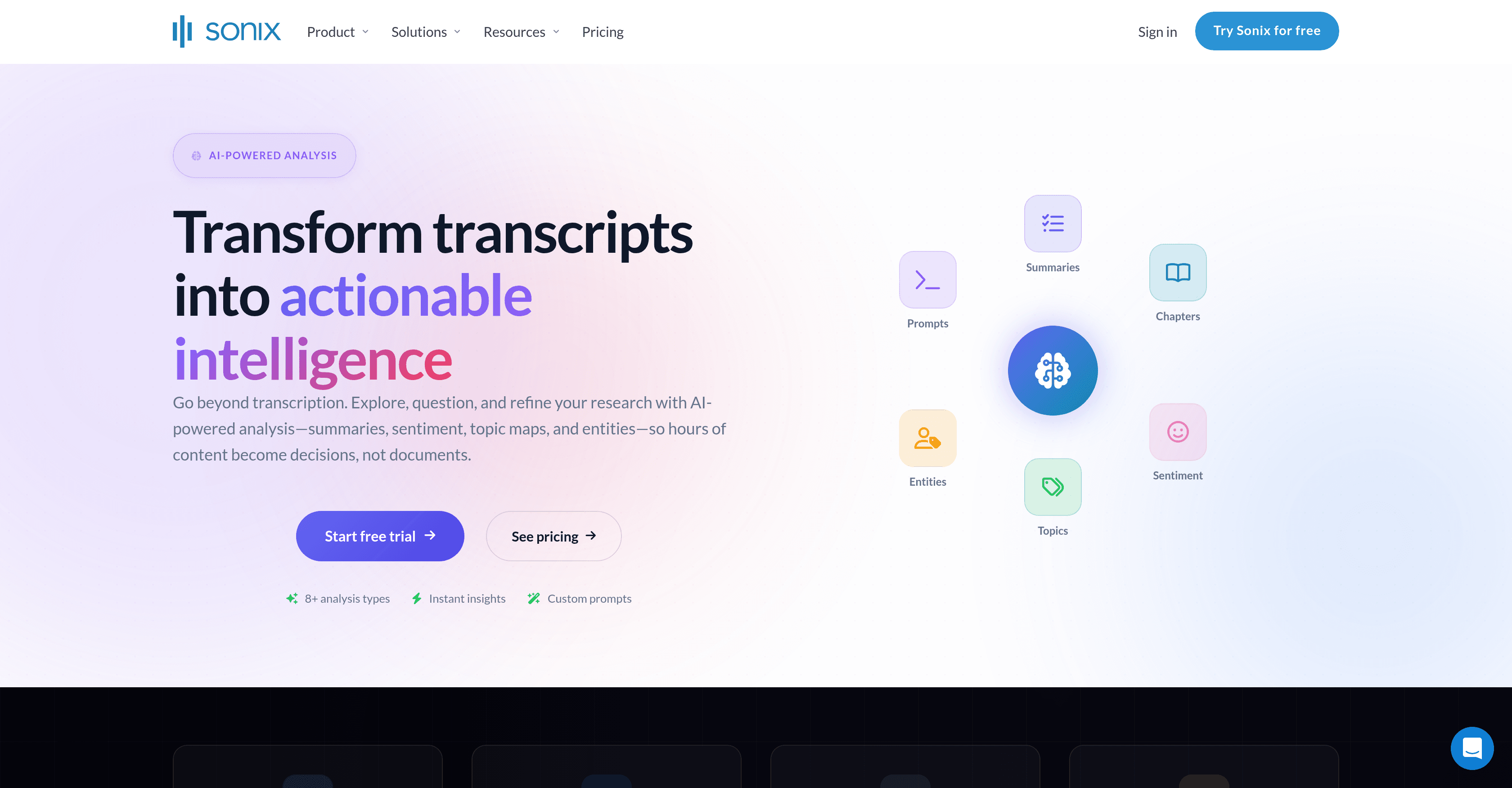 Sonix Analysis screenshot