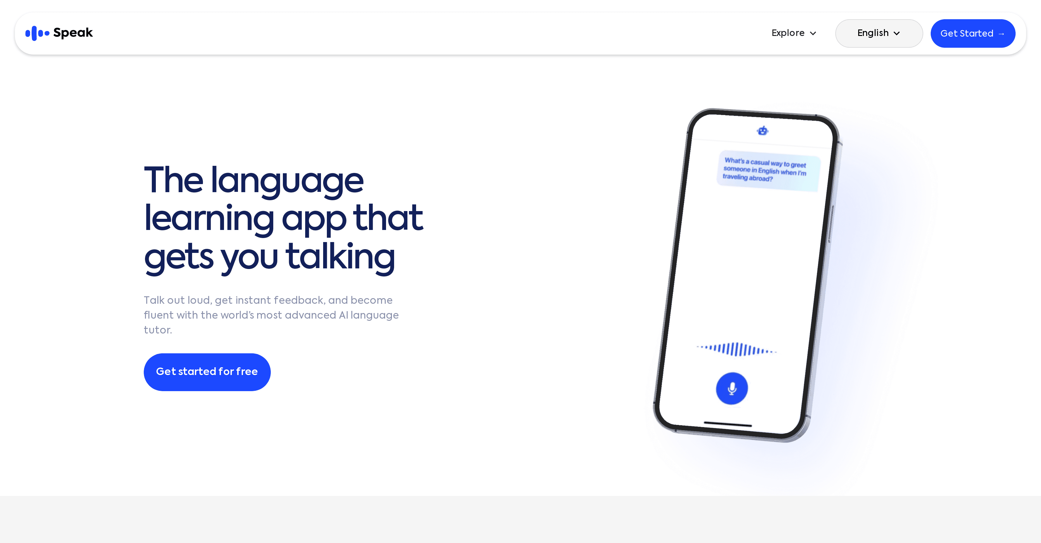 Speak.com screenshot