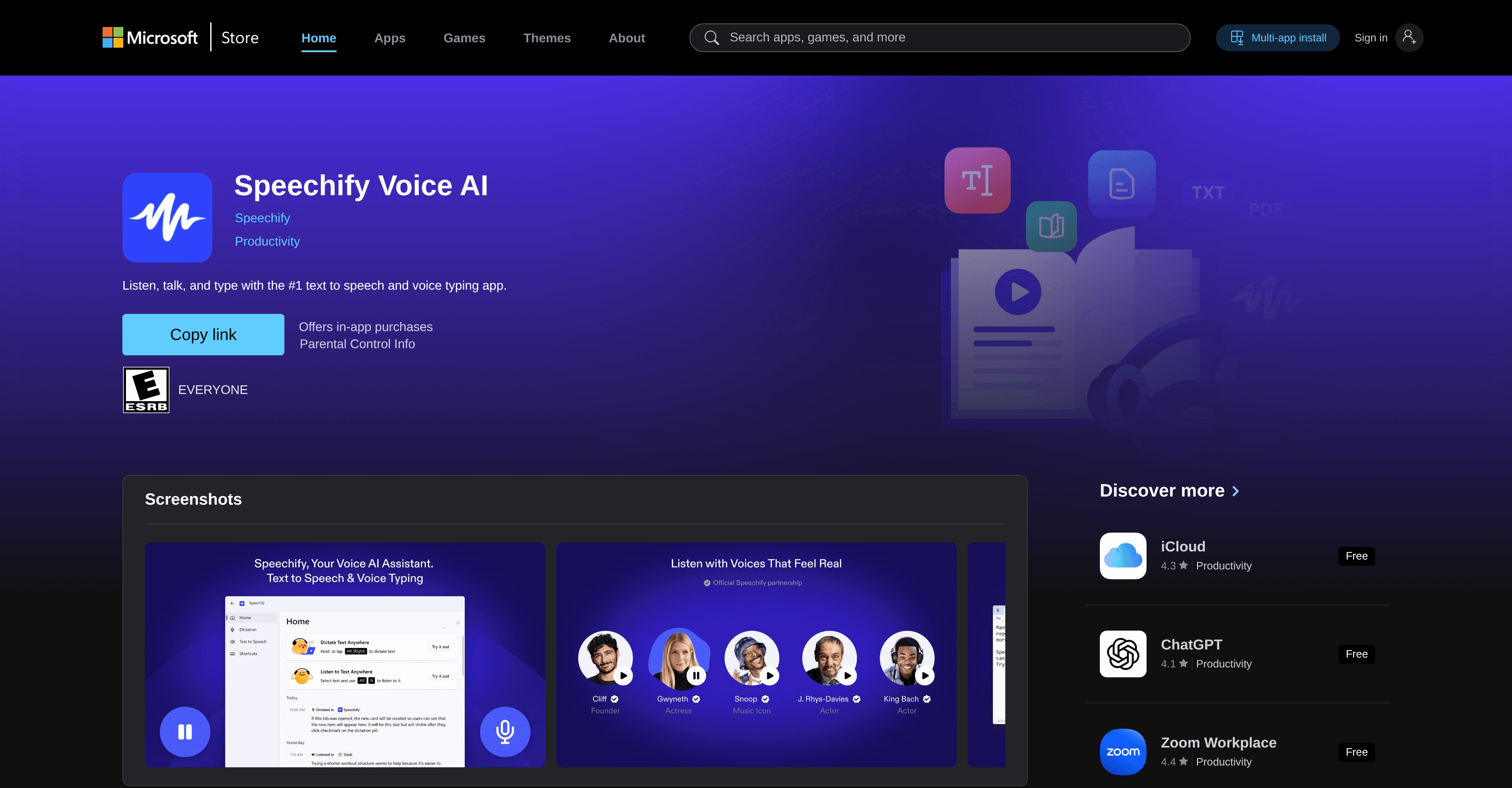 Speechify Voice AI screenshot