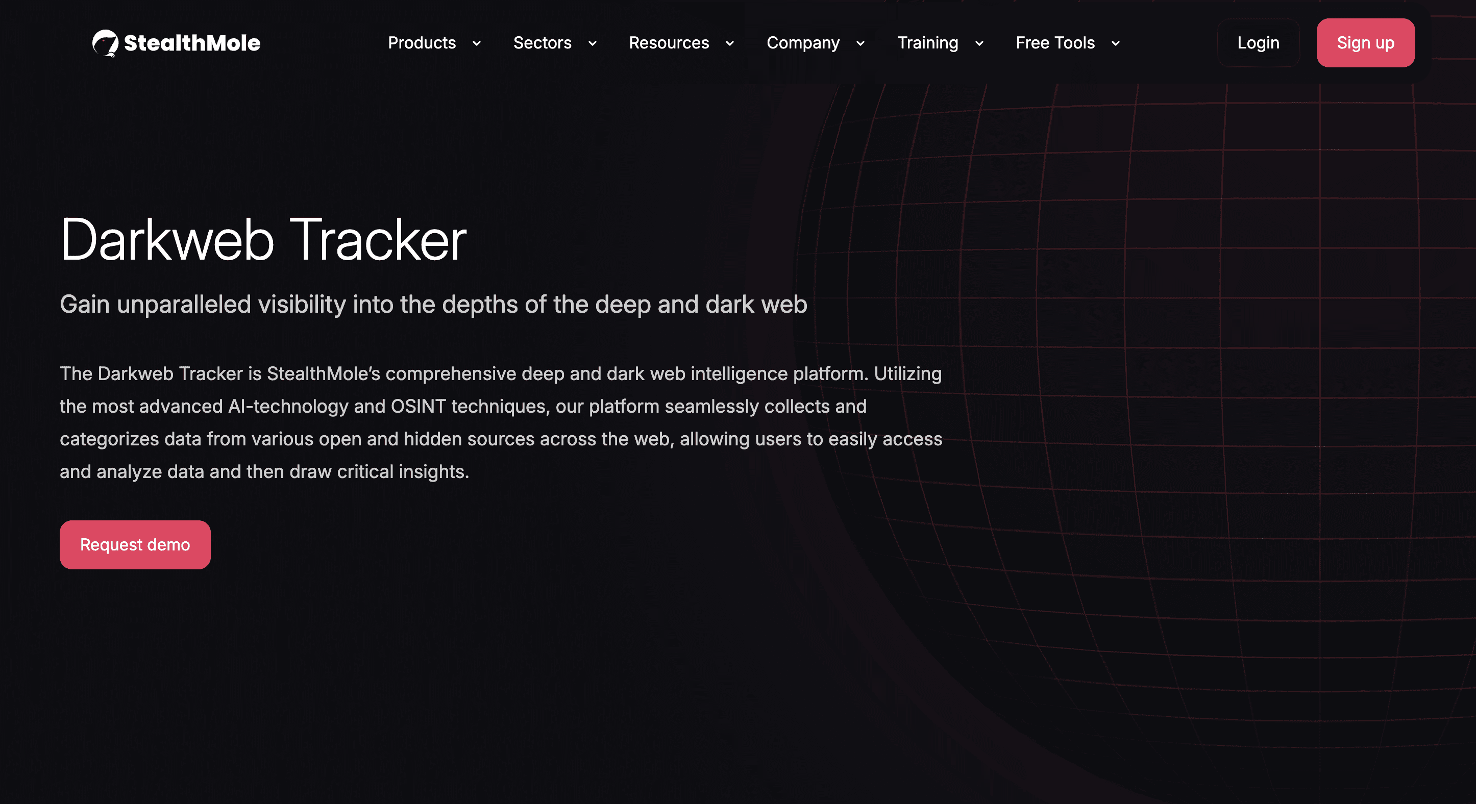 StealthMole Darkweb Tracker screenshot