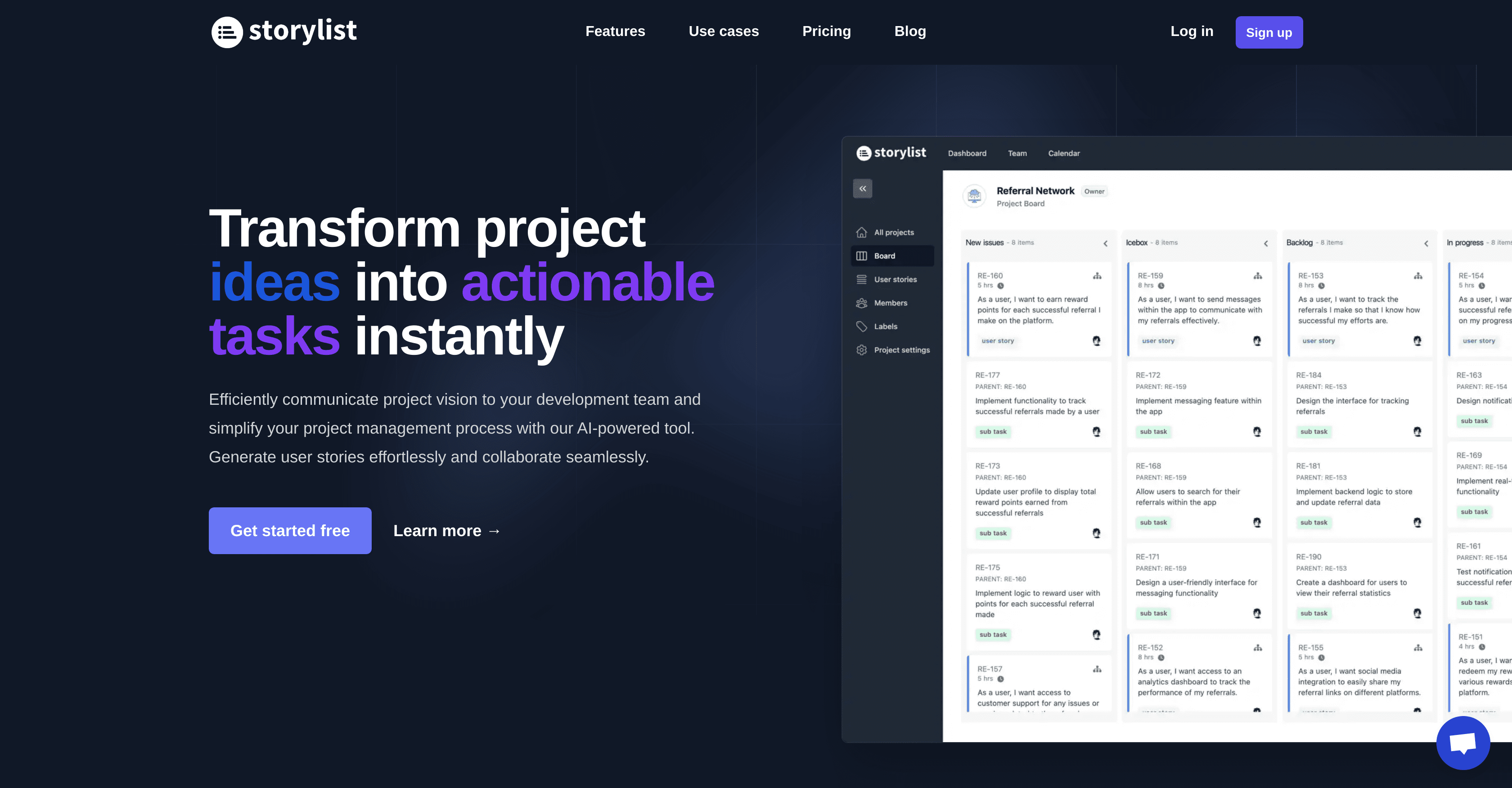 Storylist screenshot