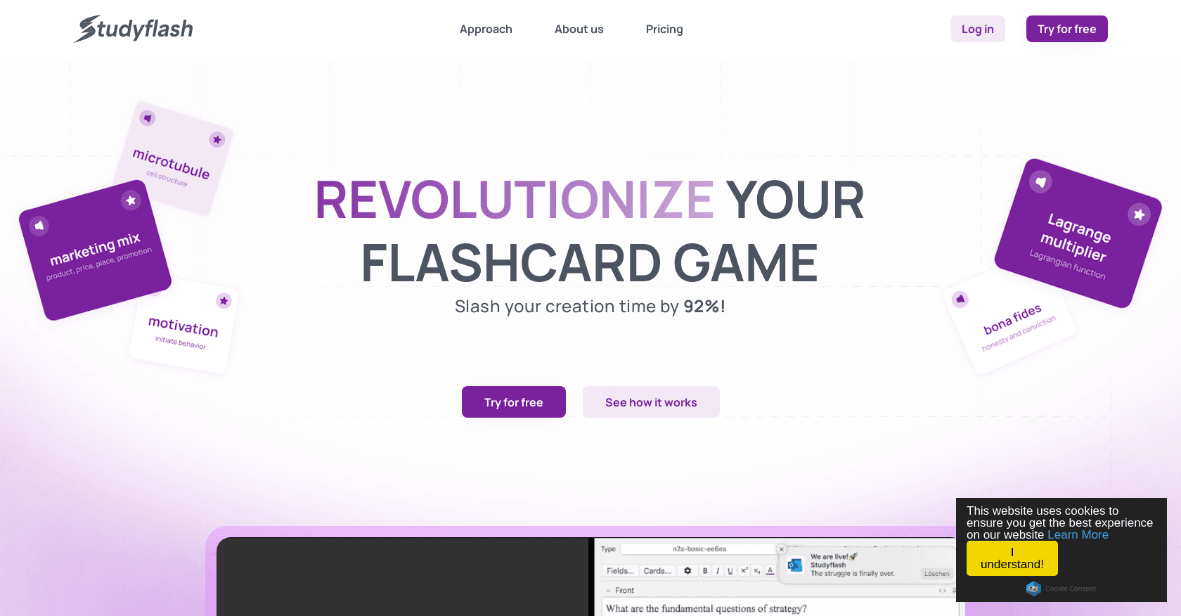 Studyflash screenshot