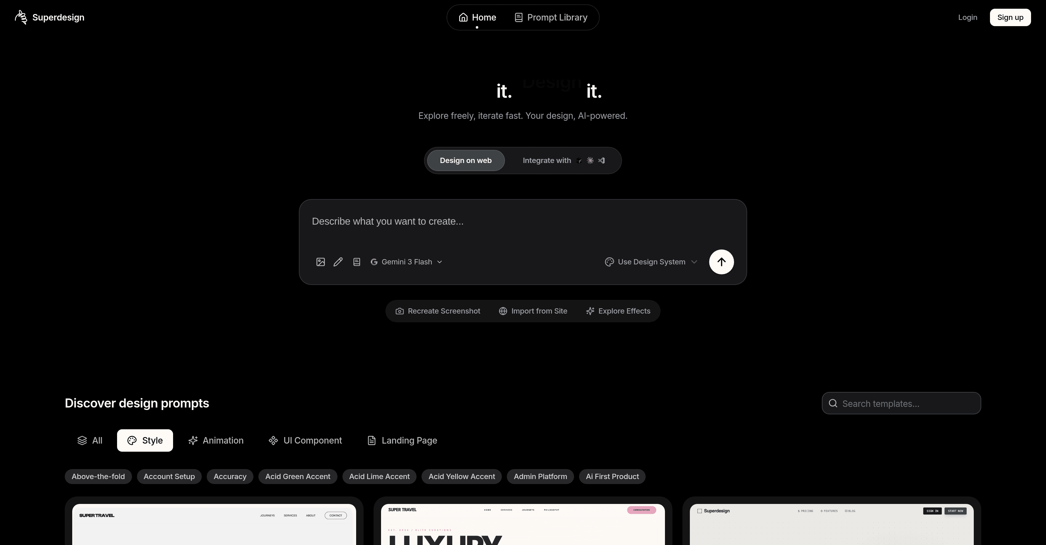 Superdesign screenshot