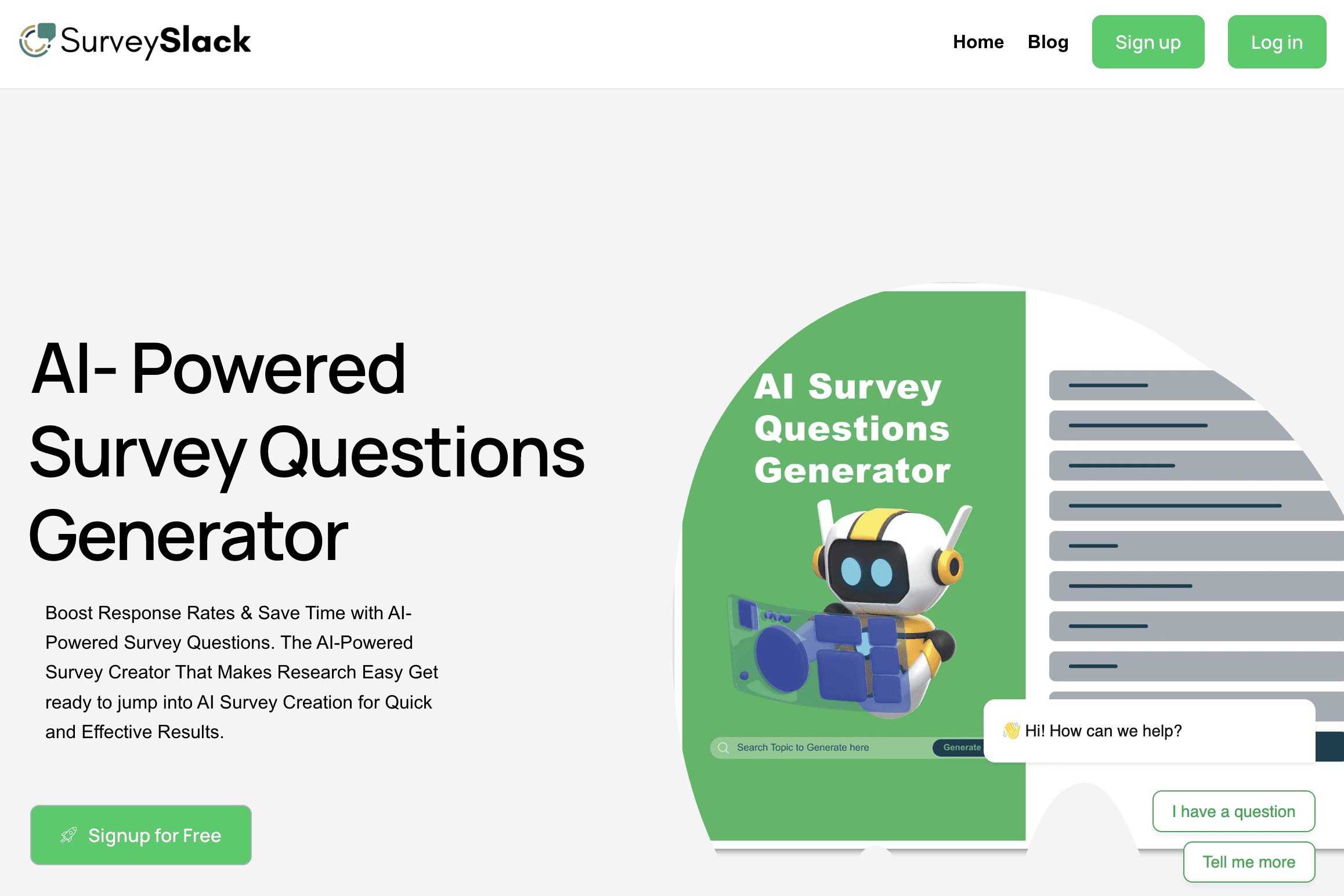 SurveySlack screenshot