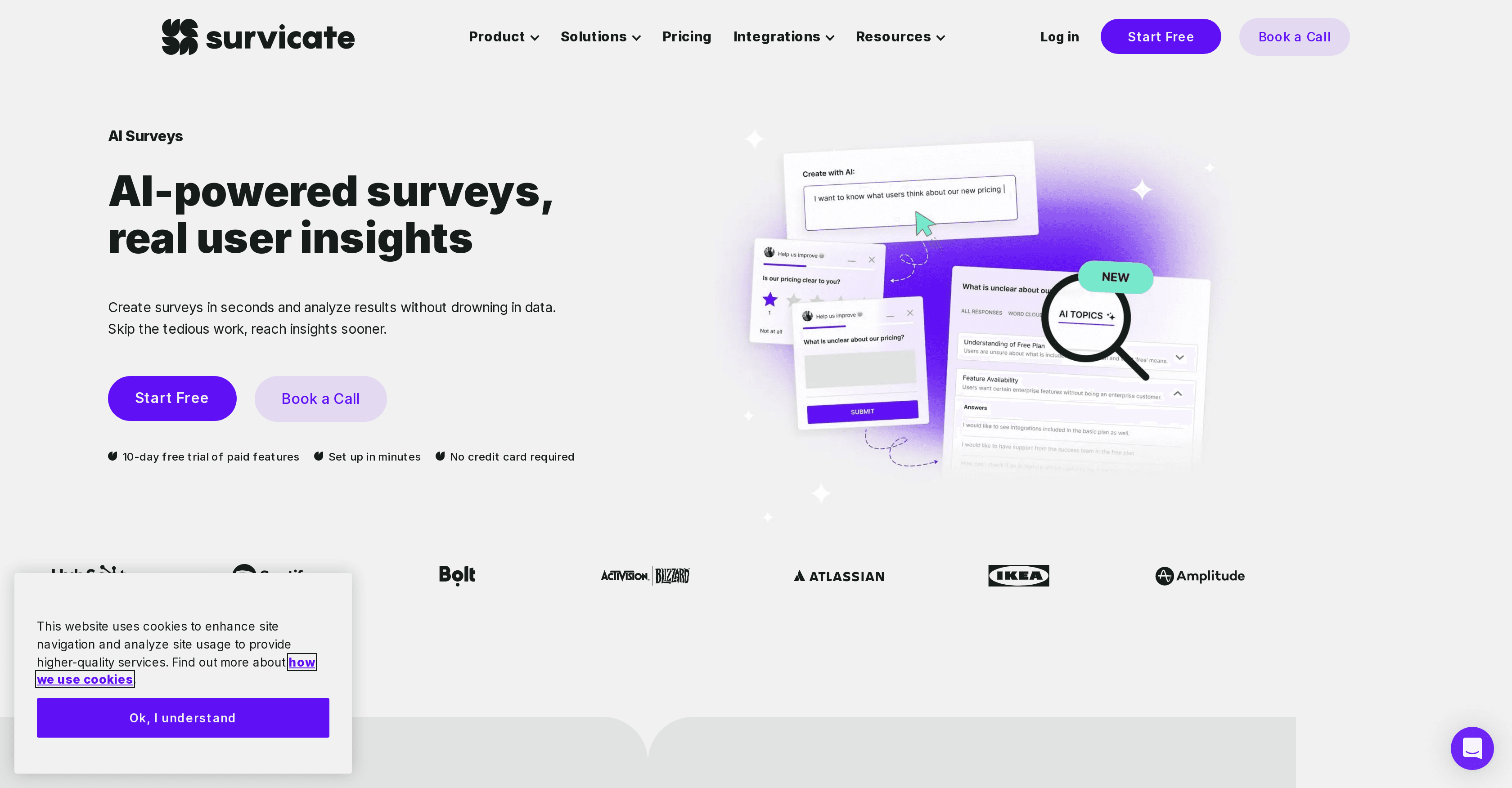 Survicate screenshot