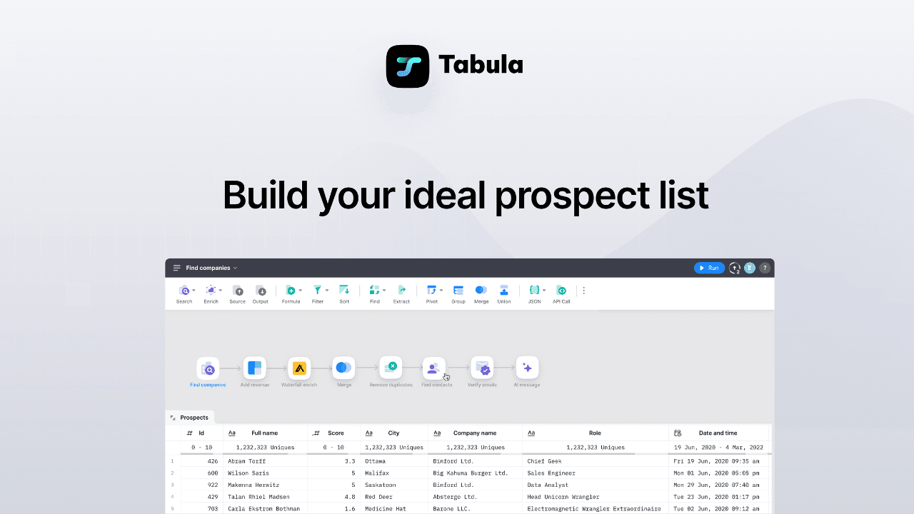Tabula screenshot