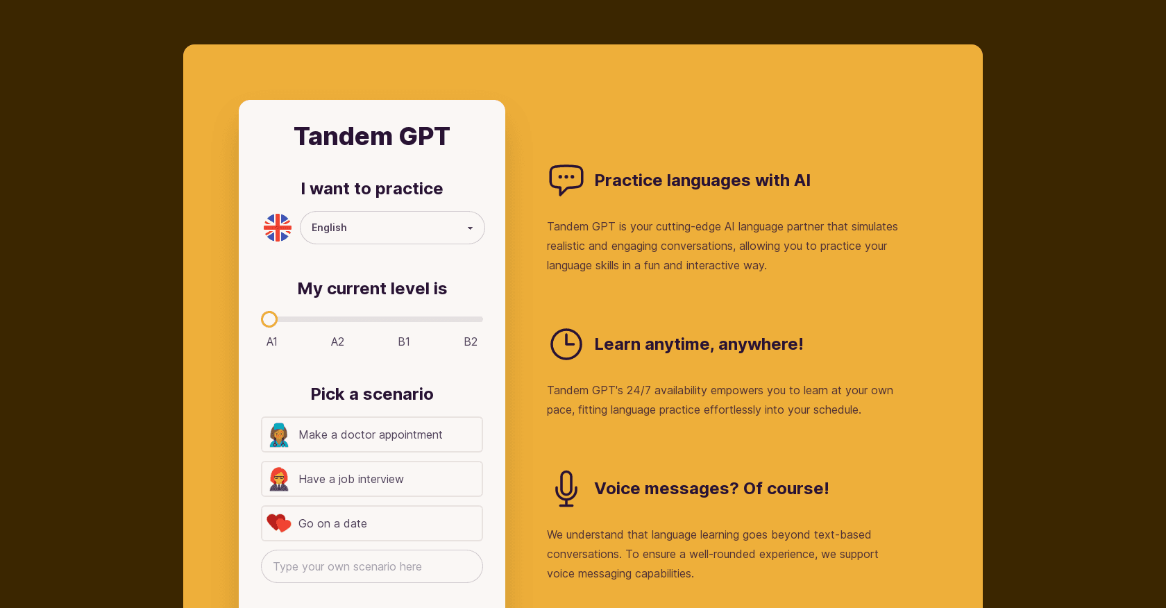 Tandem GPT screenshot