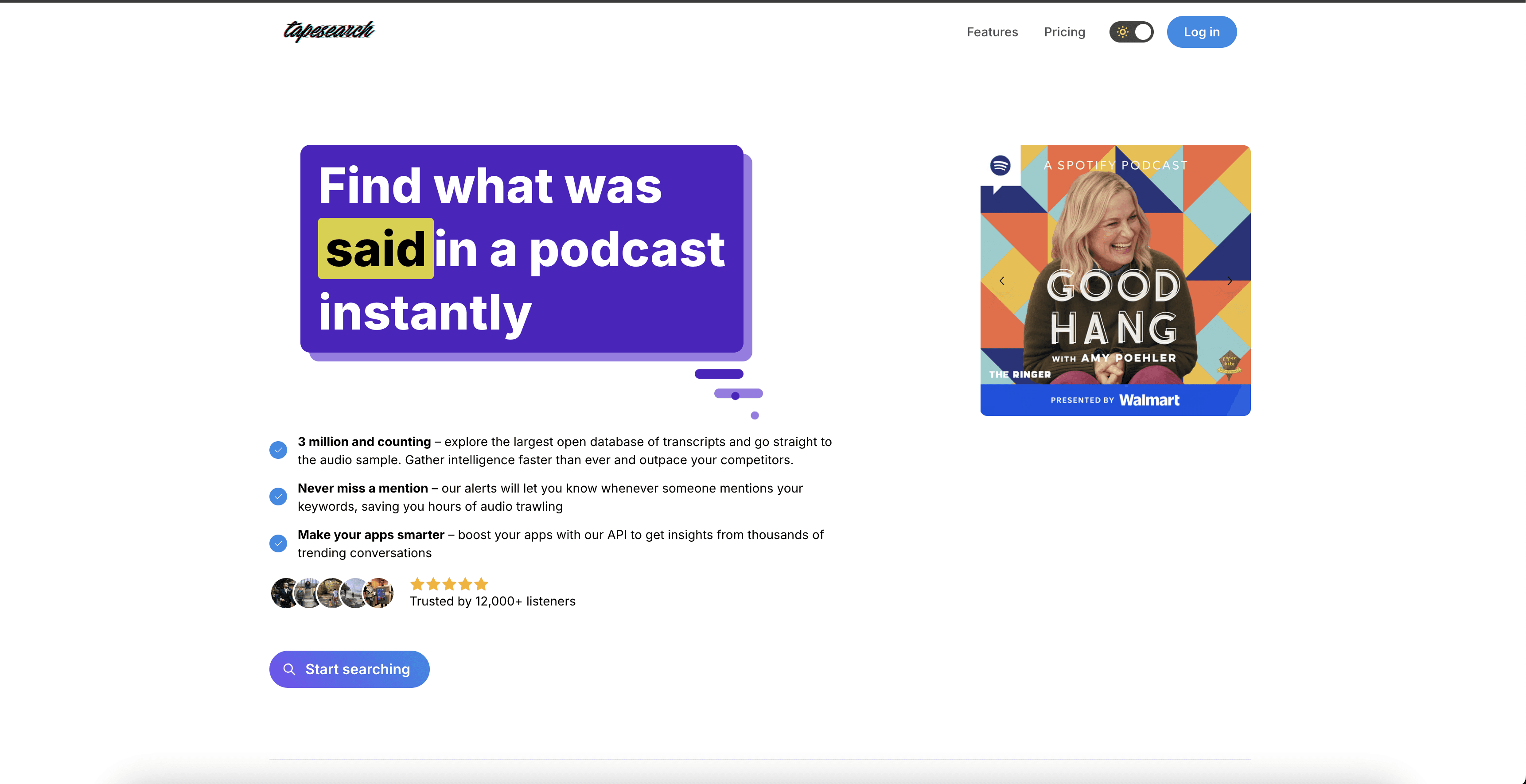 Tapesearch screenshot