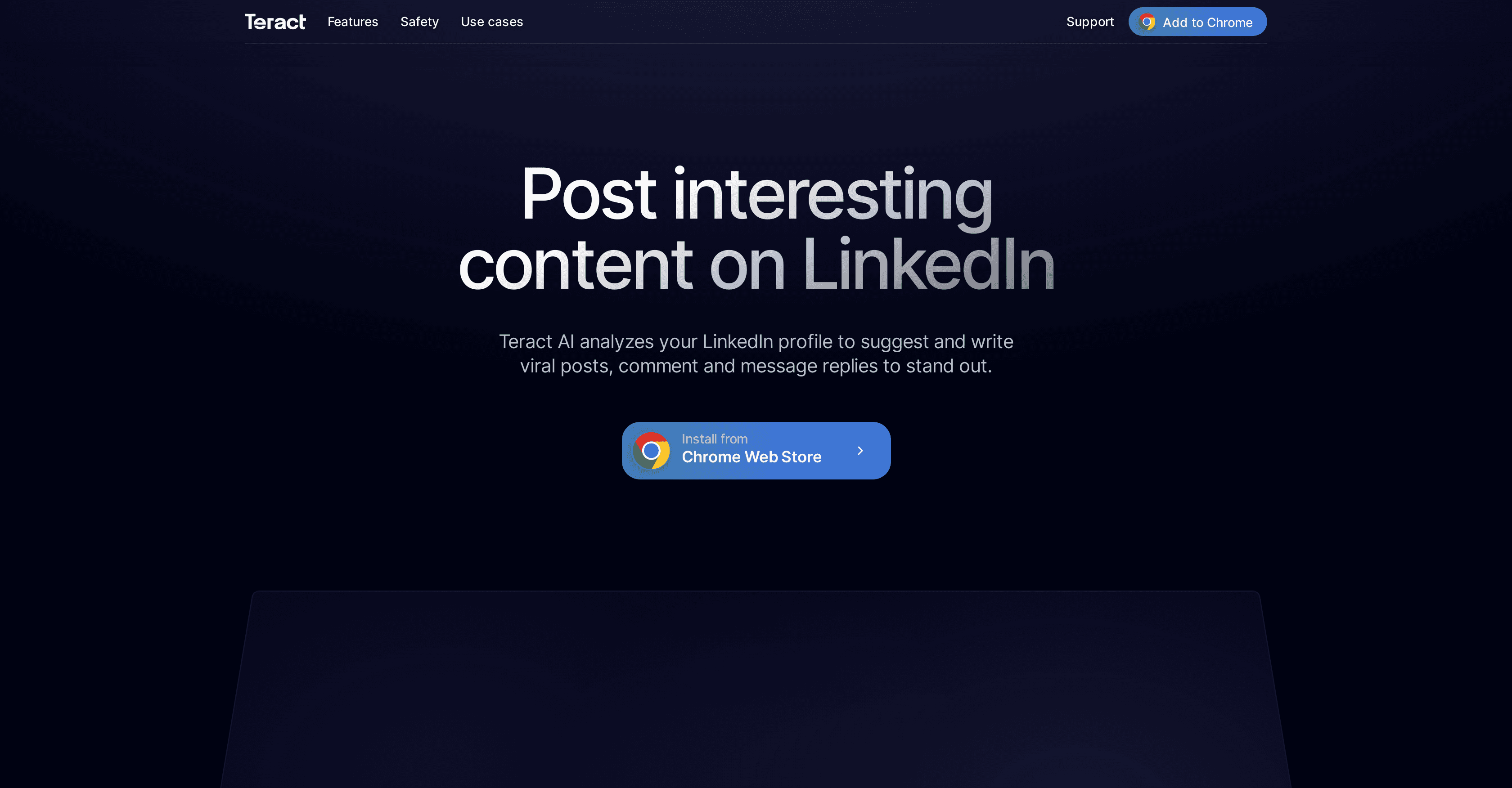 Teract LinkedIn AI Extension screenshot