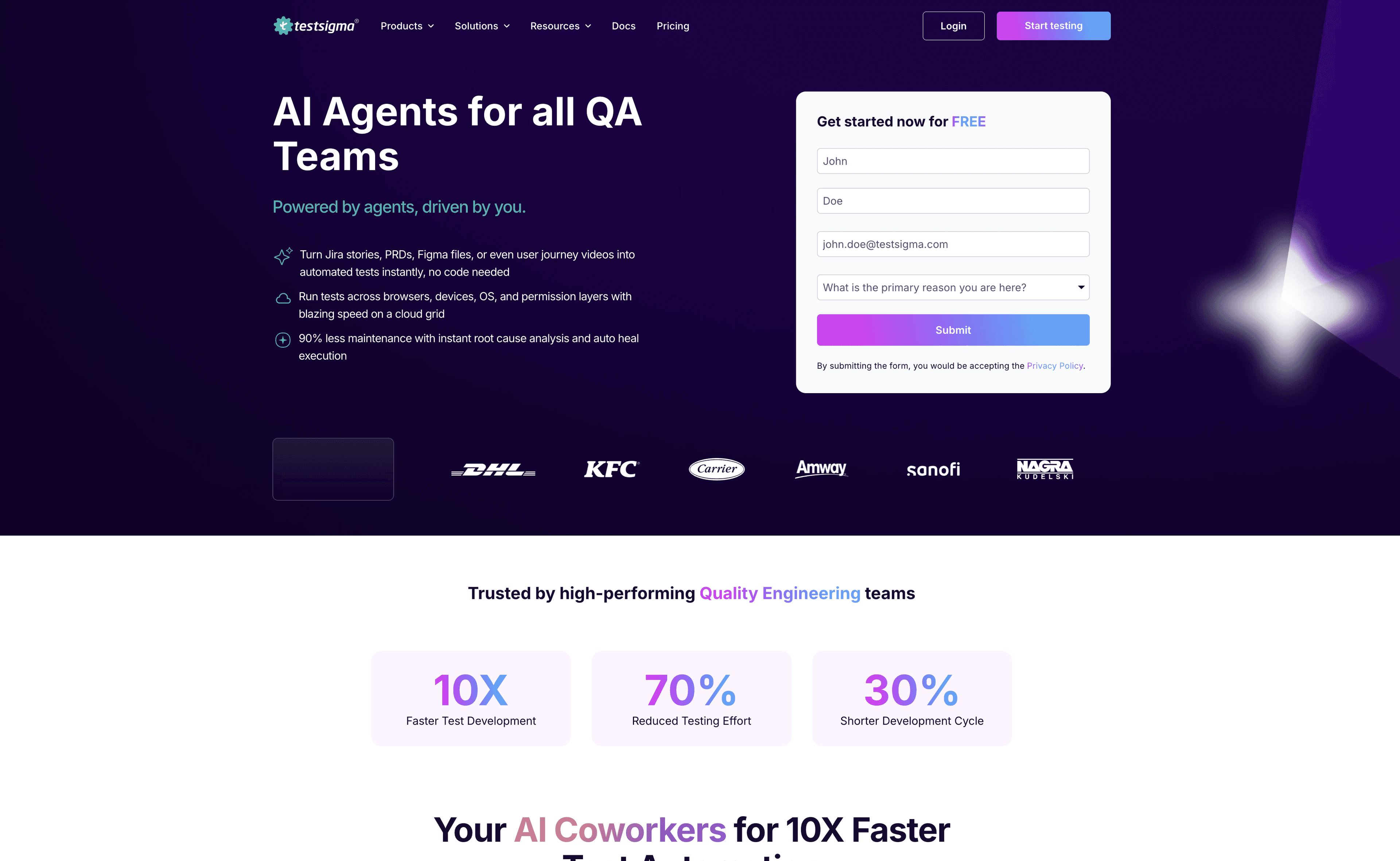 Testsigma screenshot
