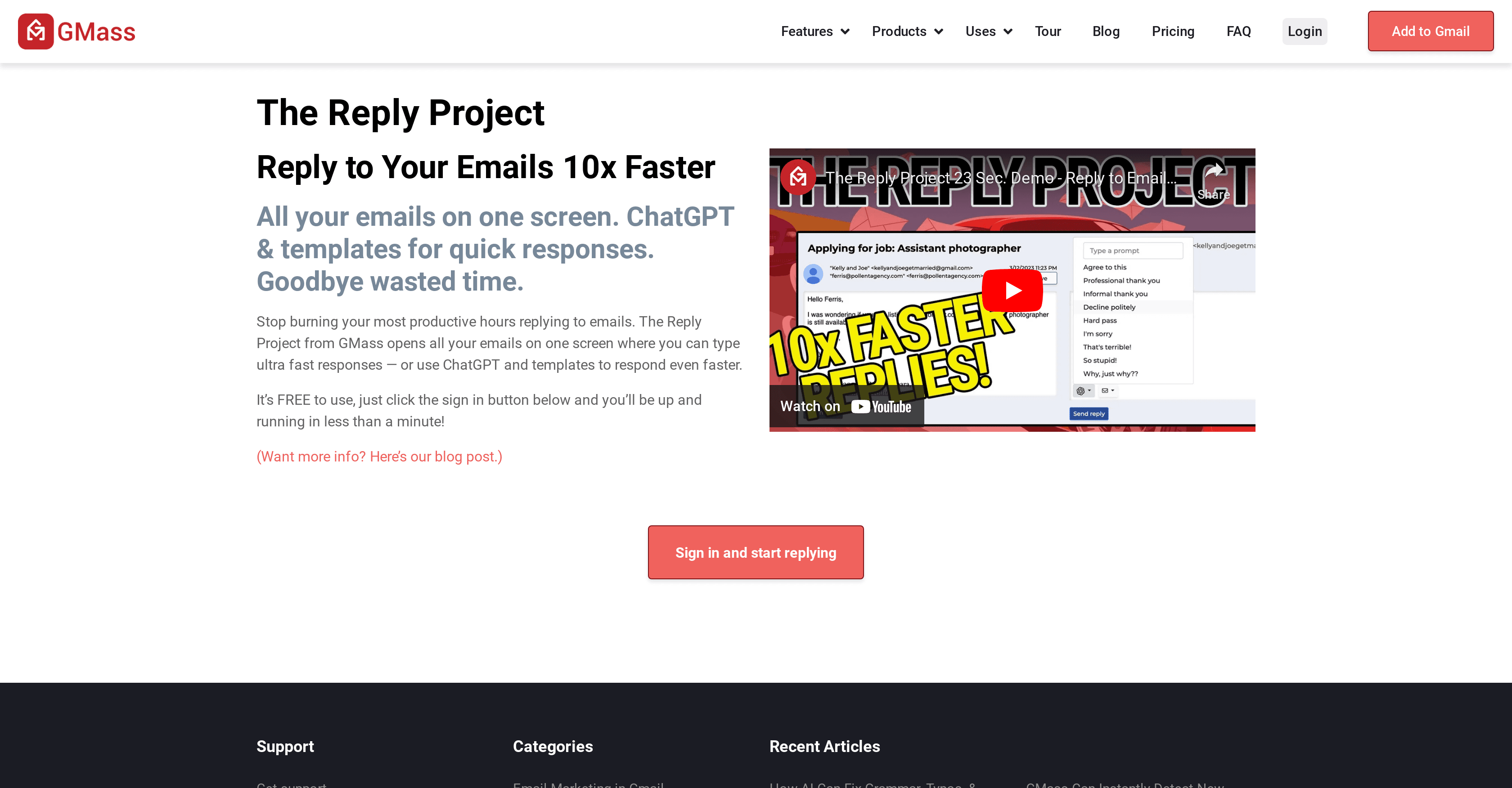 The Reply Project screenshot