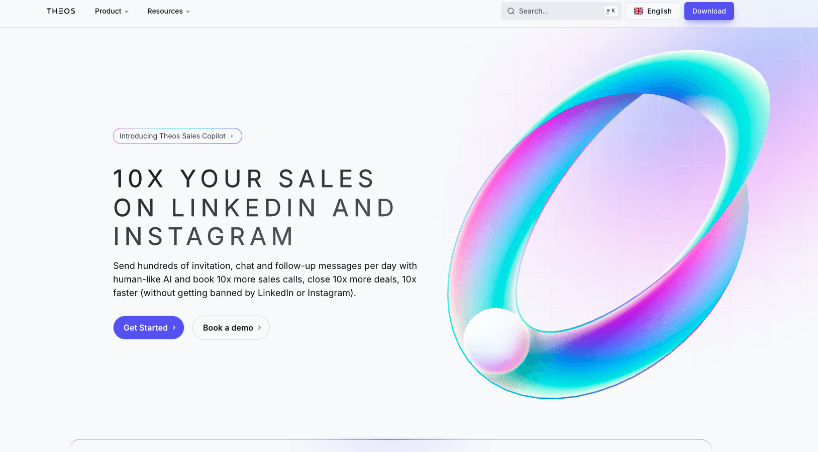 Theos Sales Copilot screenshot