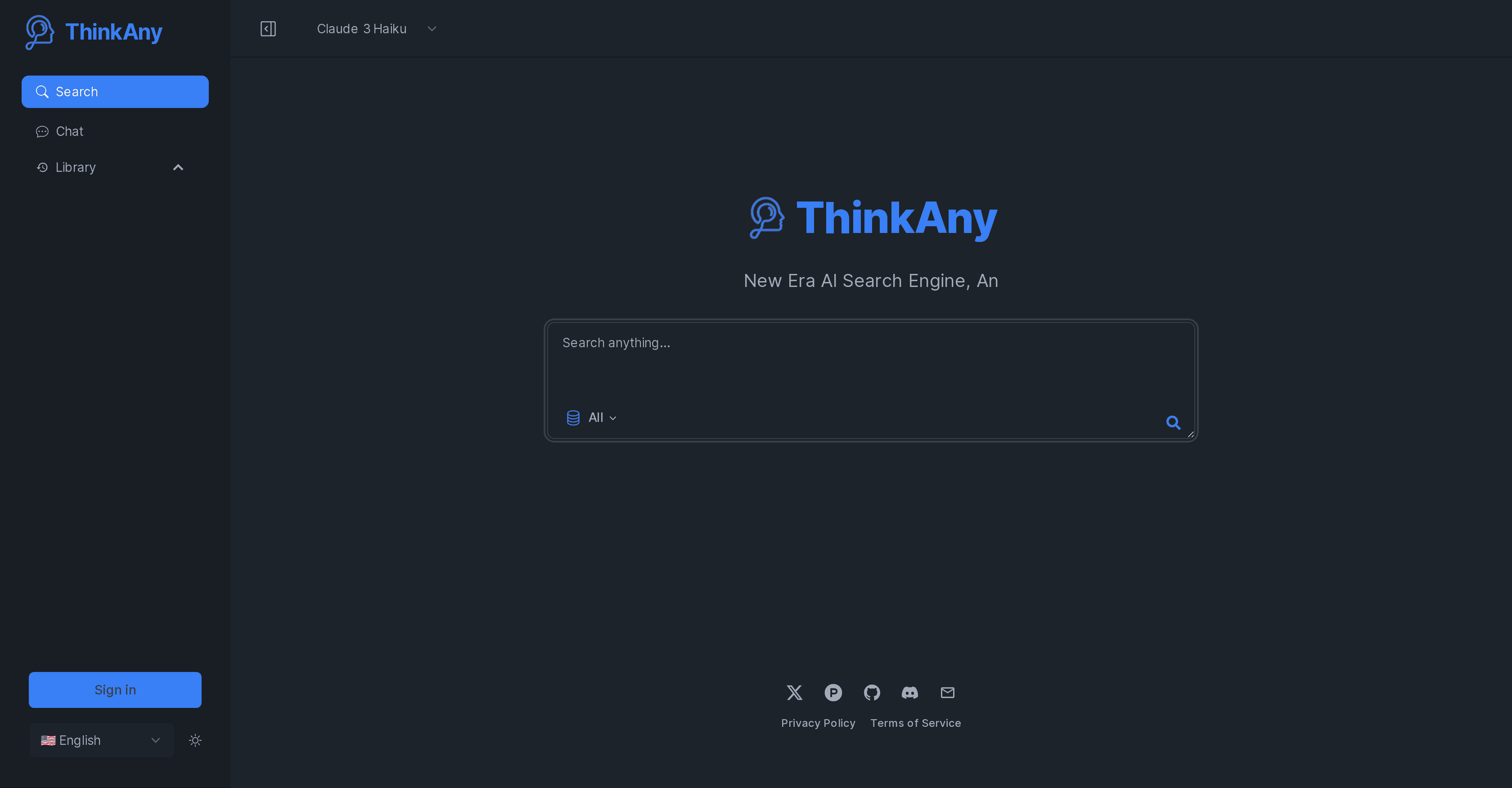 ThinkAny - AI Search Engine screenshot