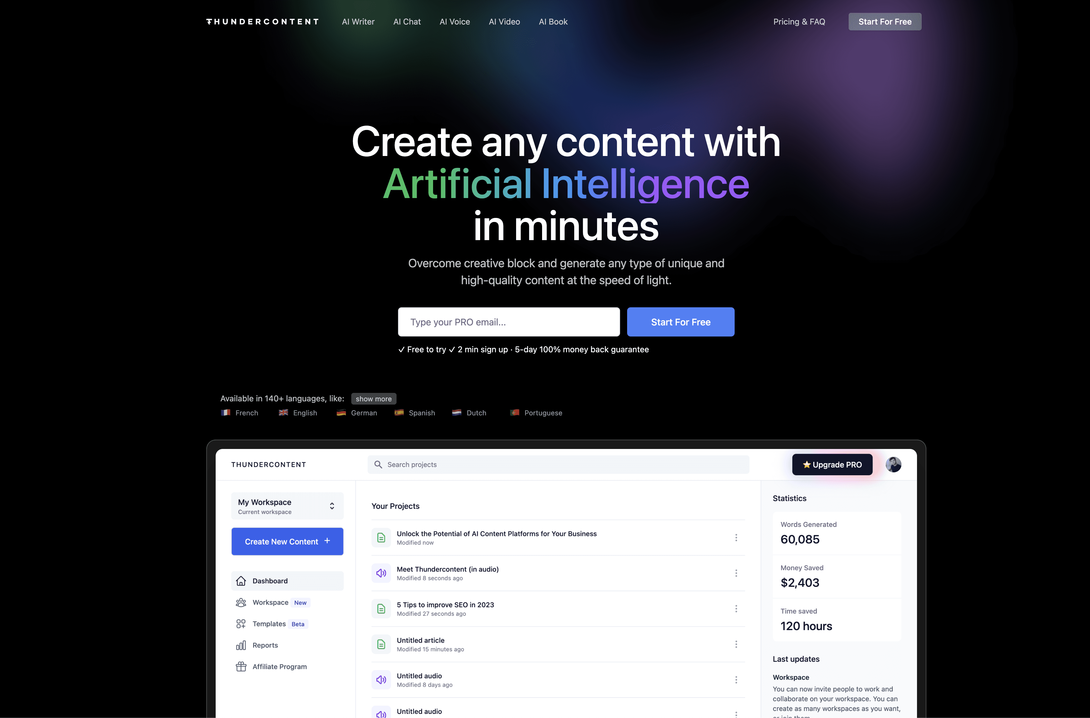 Thundercontent screenshot