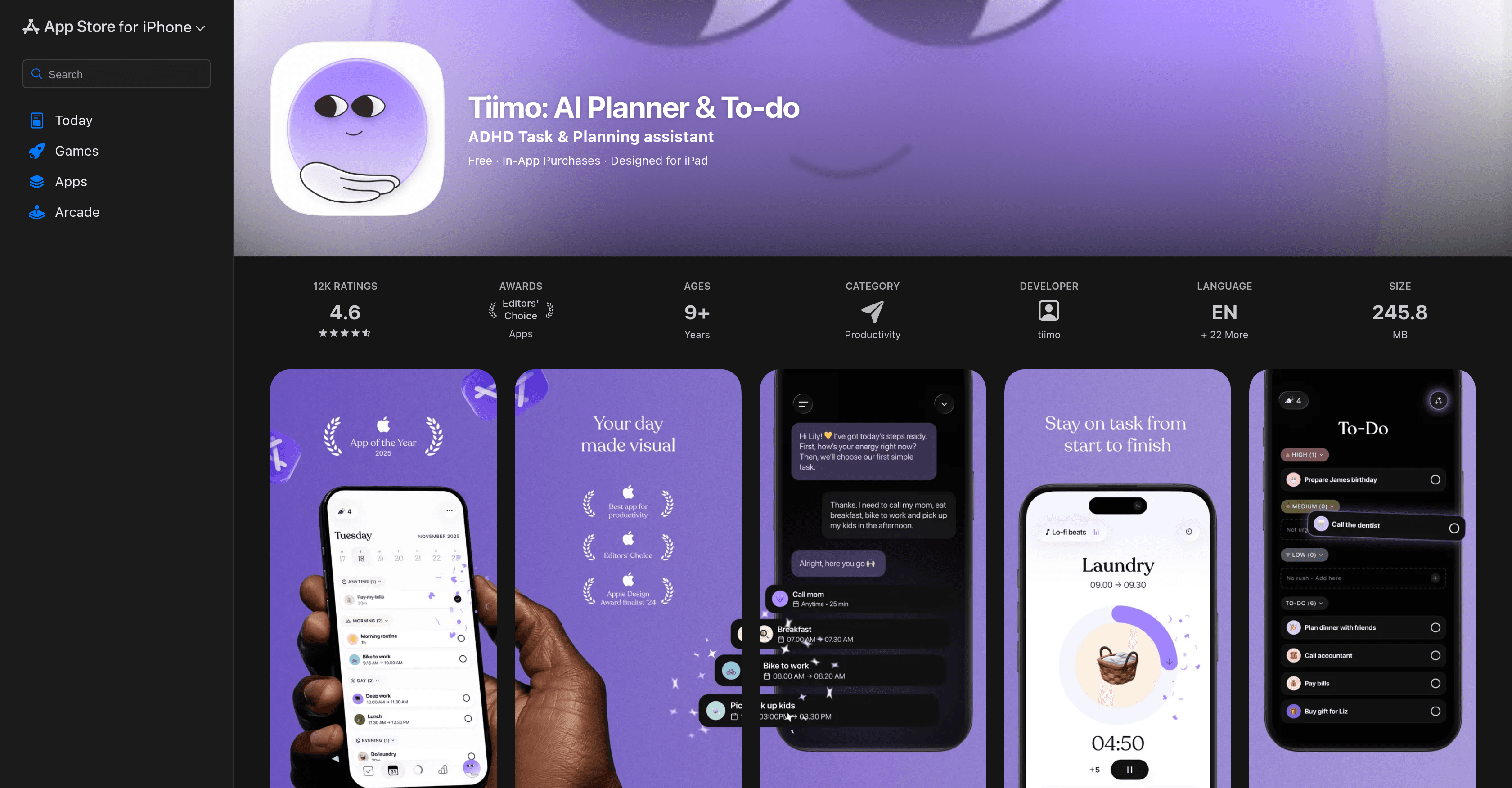 Tiimo: AI Planner & To-do screenshot